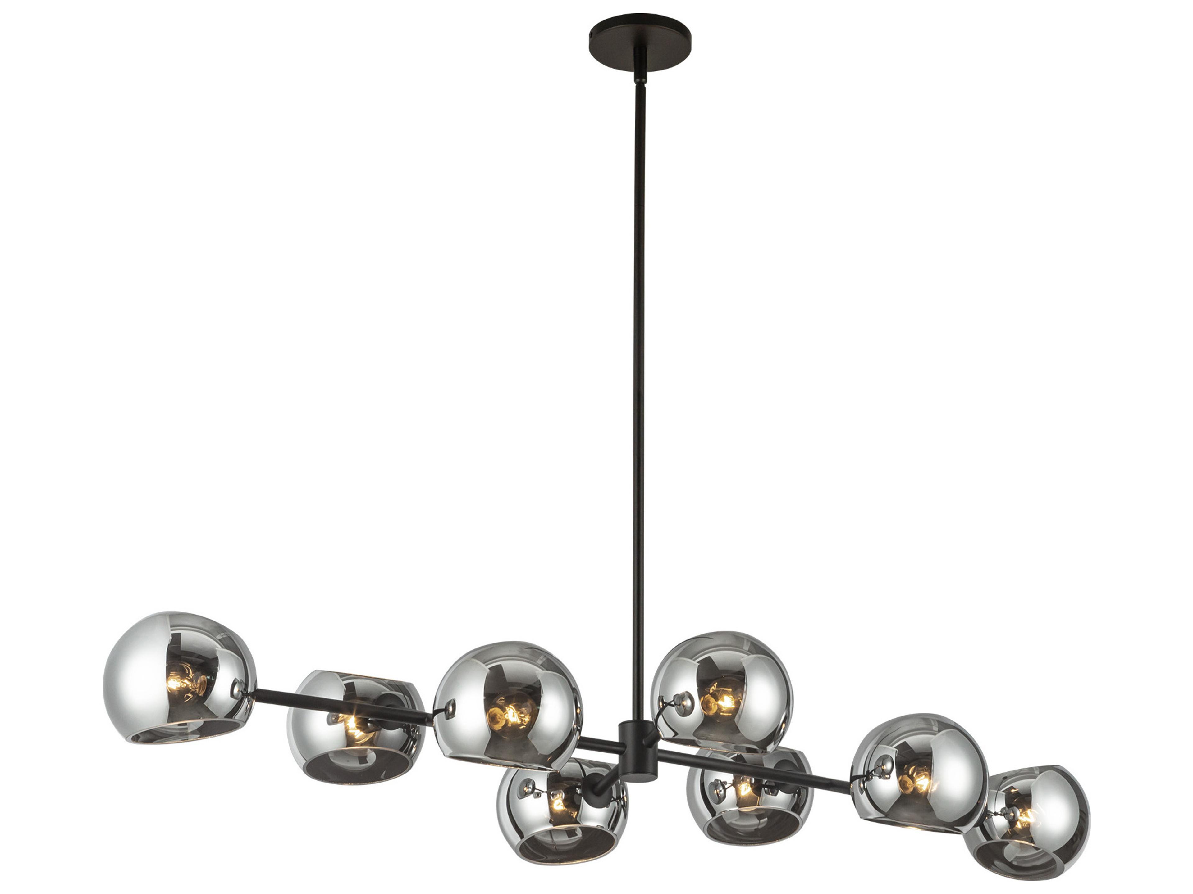 Alora Mood Willow 8-Light Matte Black Globe Island Pendant