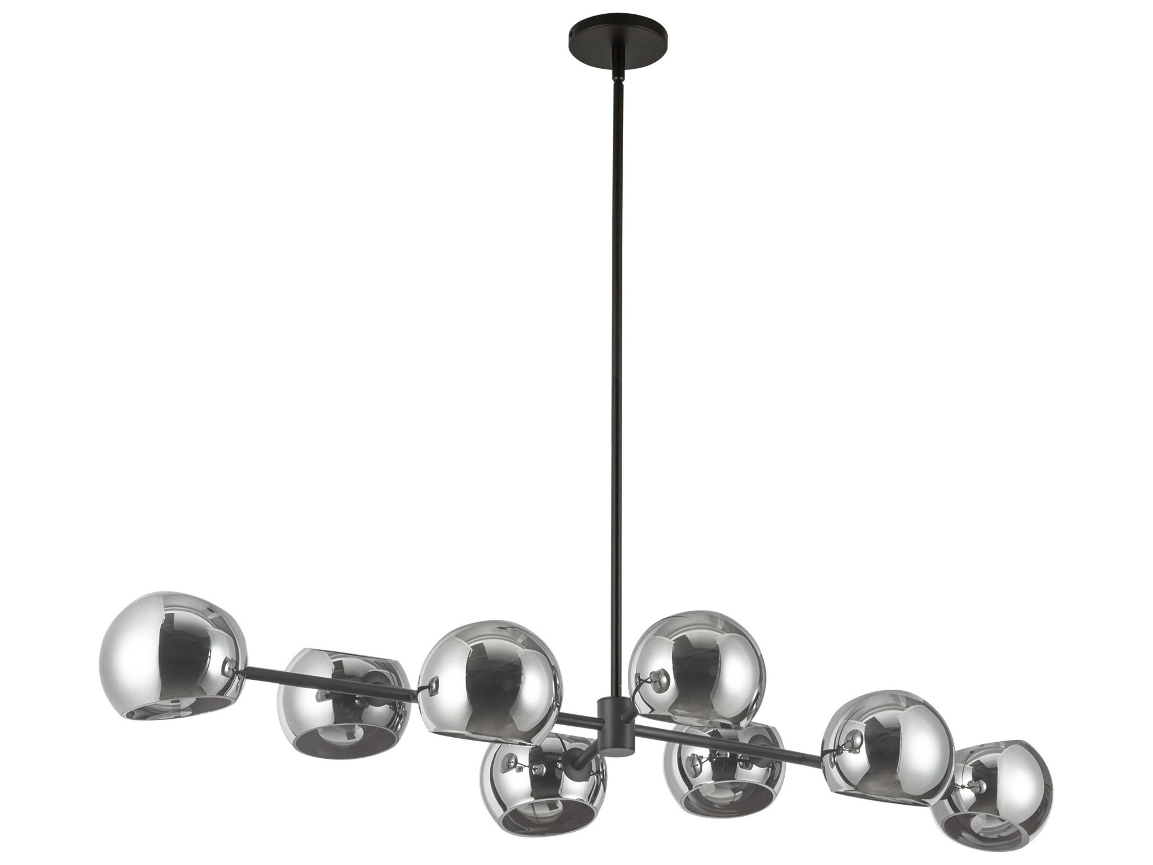 Alora Mood Willow 8-Light Matte Black Globe Island Pendant