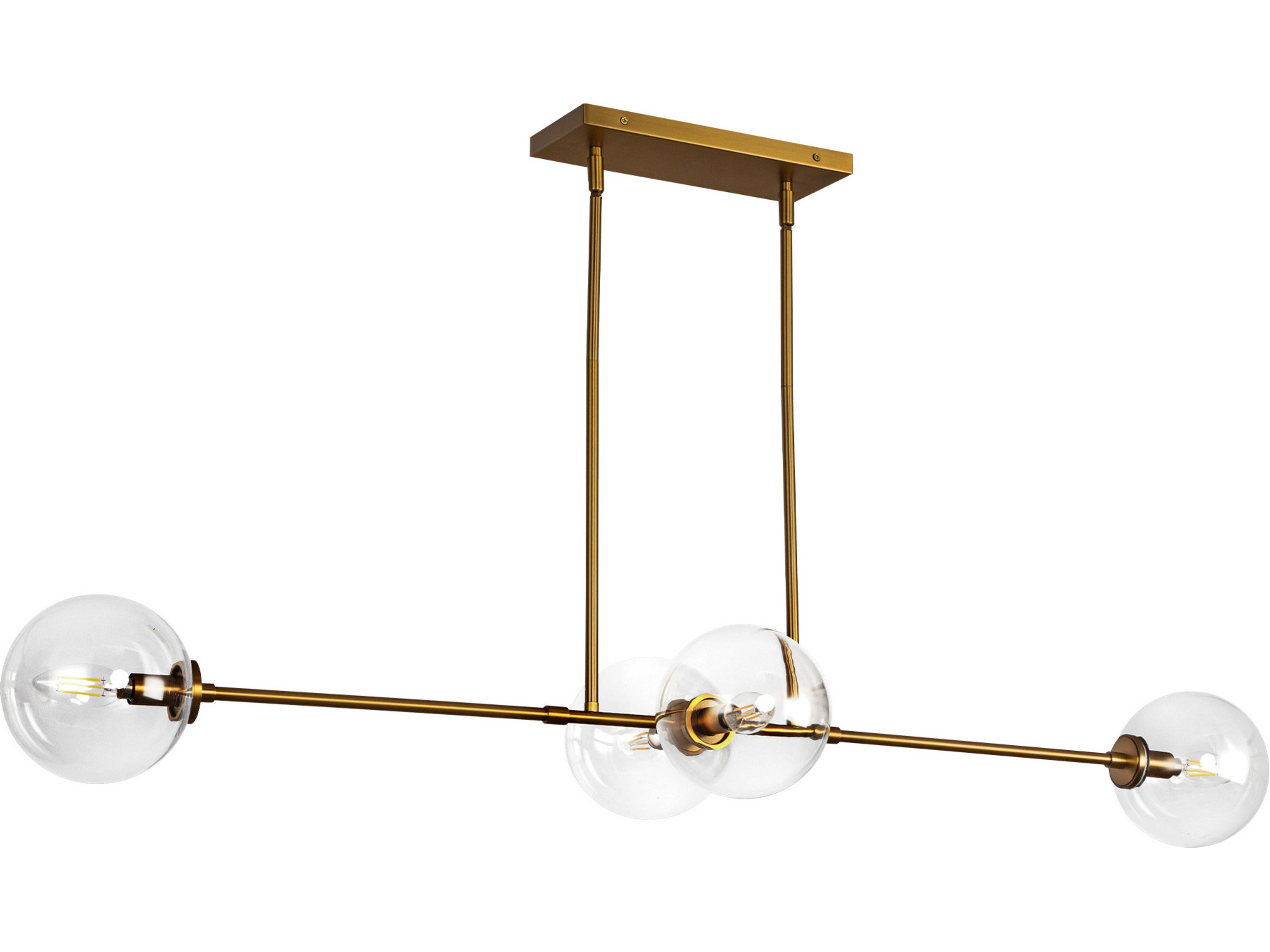 Alora Mood Cassia 4-Light Aged Gold Globe Linear Island Pendant
