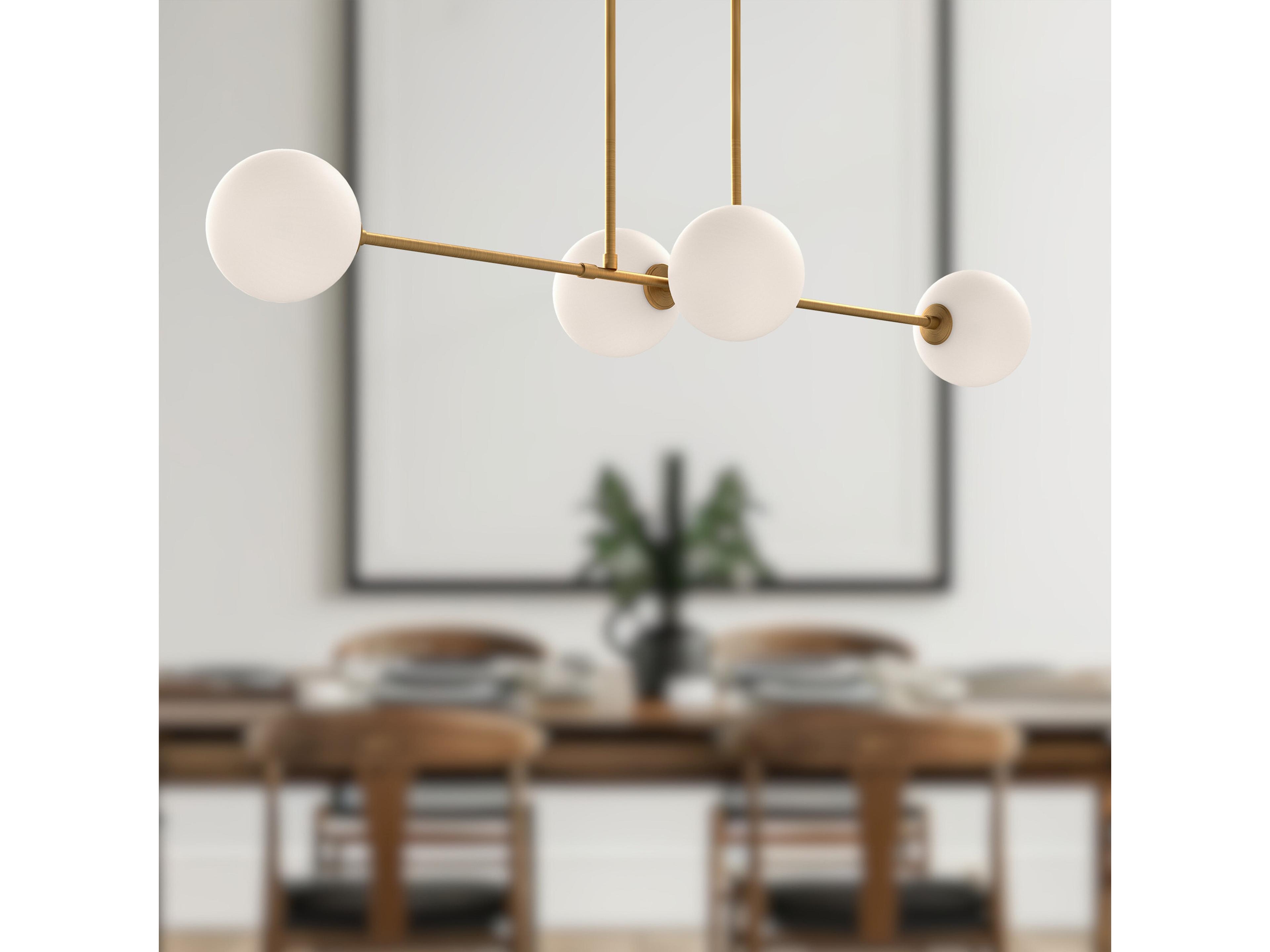 Alora Mood Cassia 4-Light Aged Gold Globe Linear Island Pendant