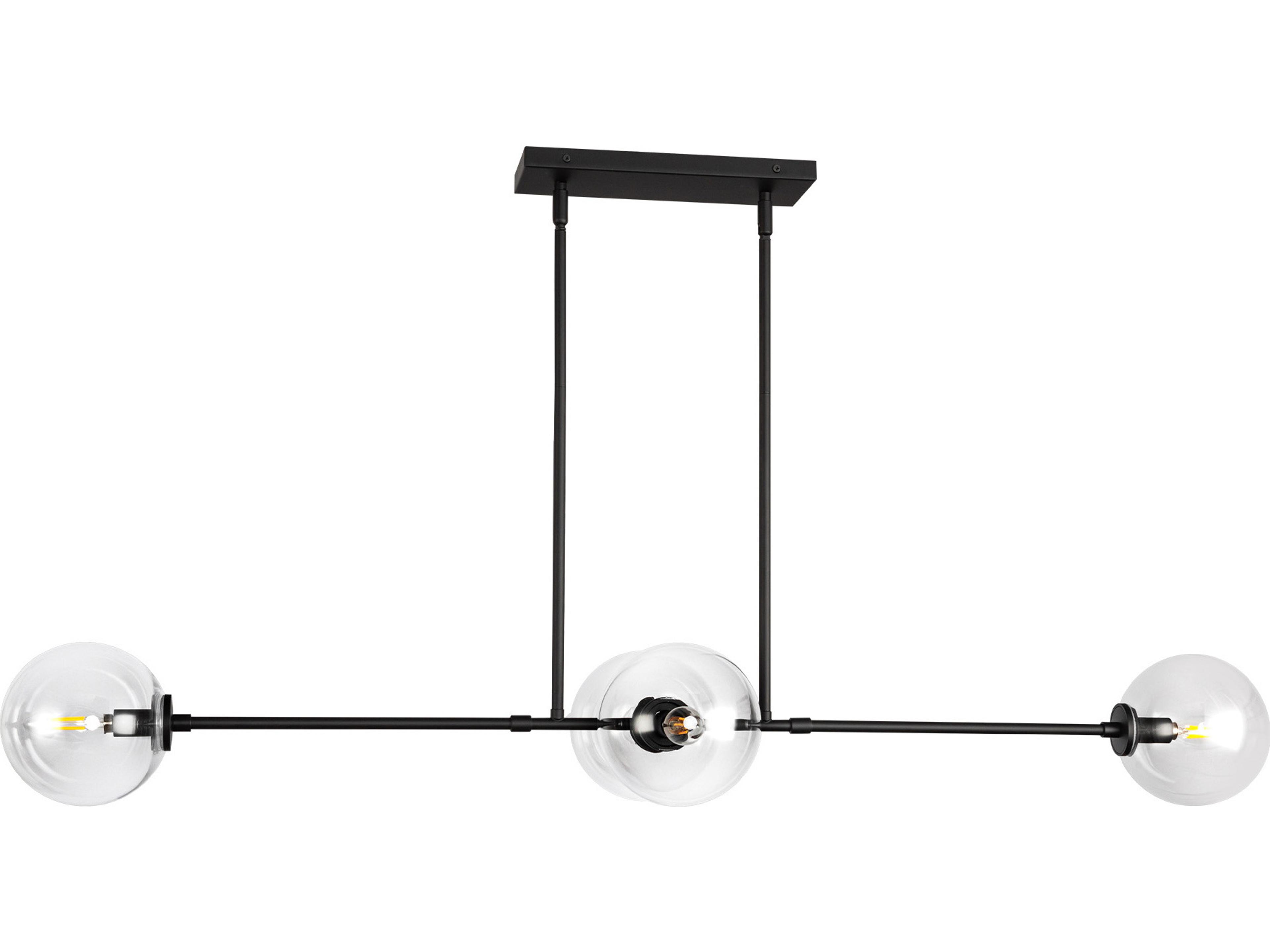 Alora Mood Cassia 4-Light Matte Black Globe Linear Island Pendant