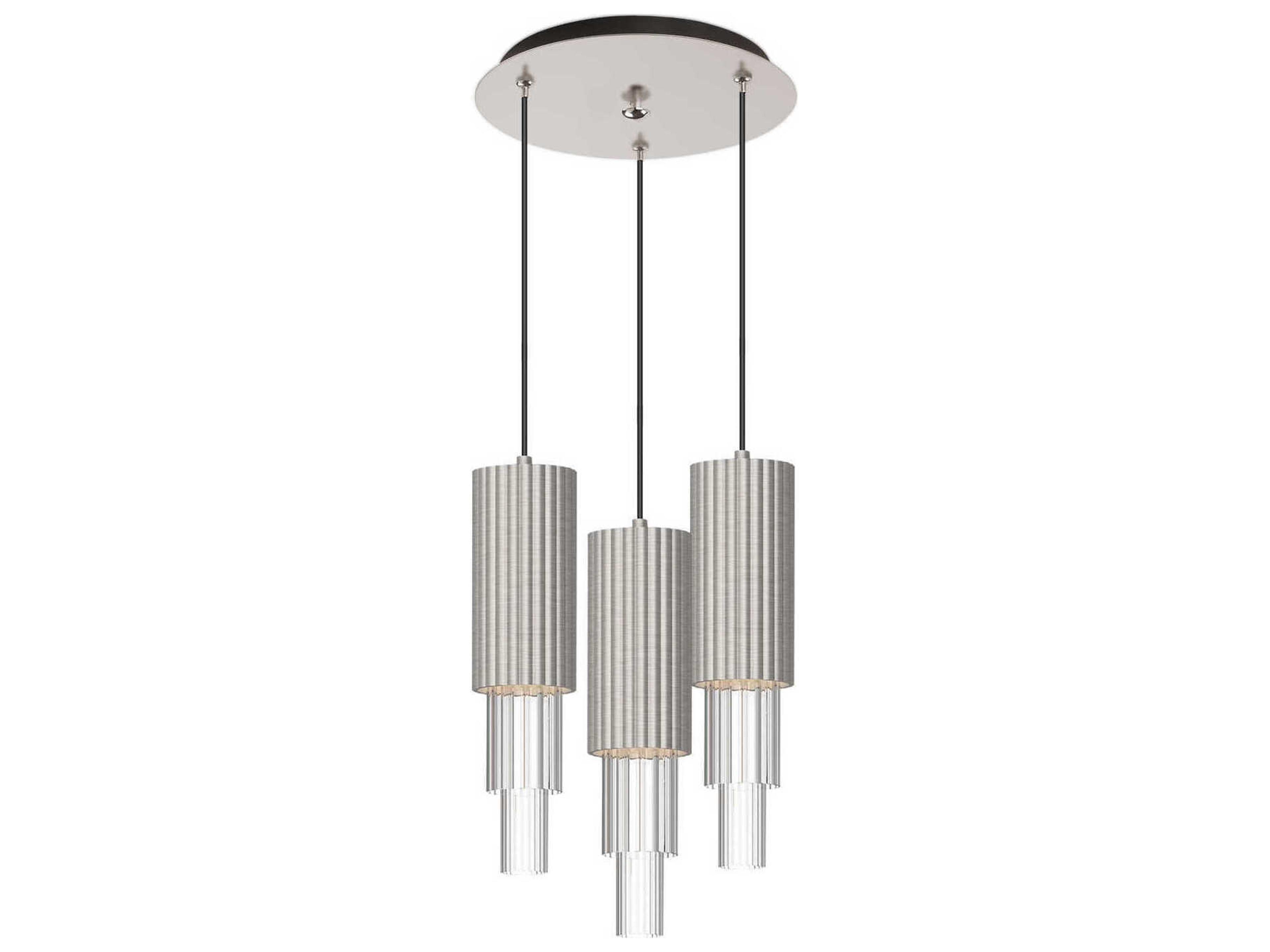 Bordeaux 3-Light Multi Pendant in Brushed Nickel