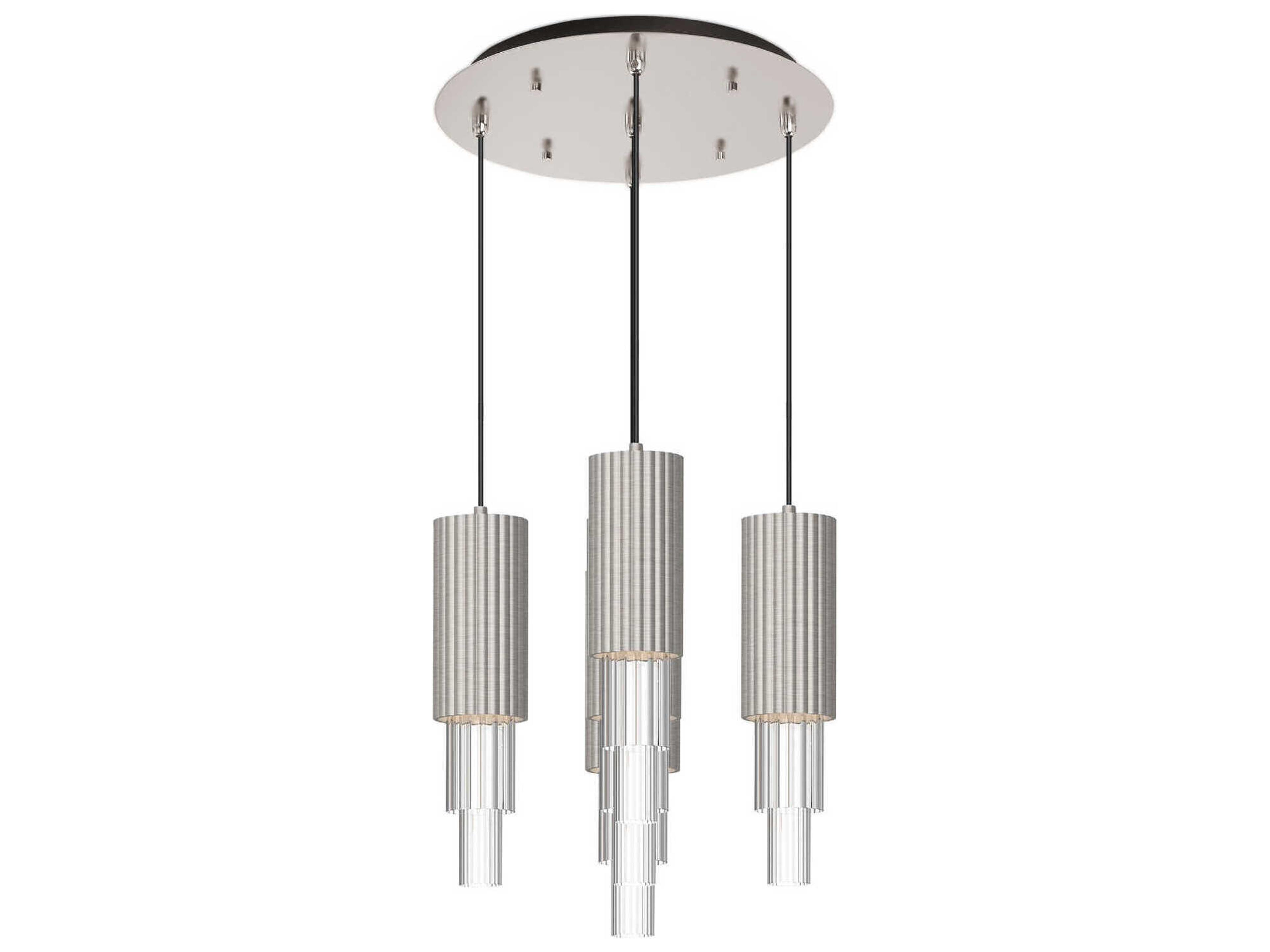 Alora Mood Bordeaux Brushed Nickel Cylinder Pendant