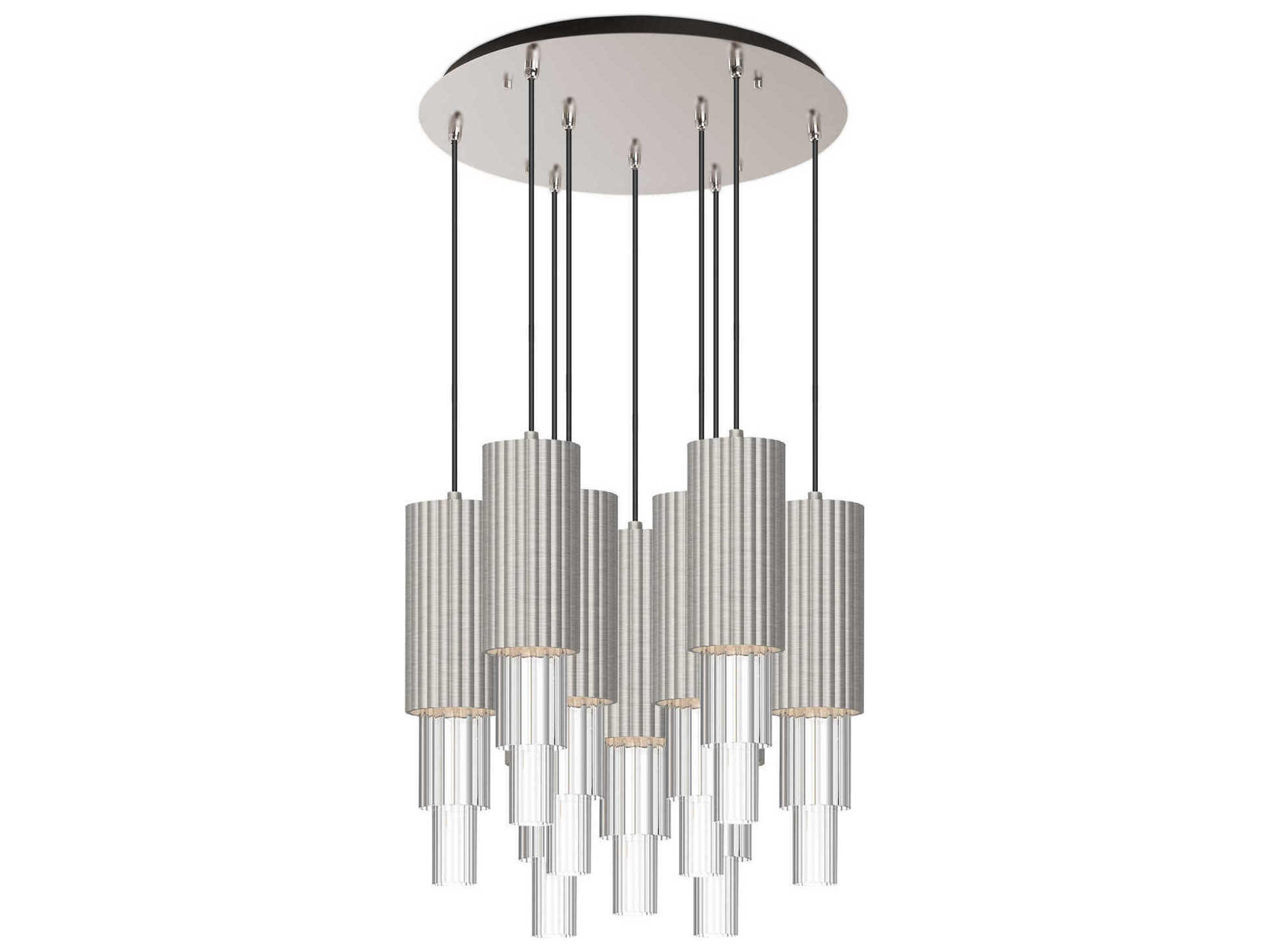 Bordeaux 9 Head Multi Pendant Light in Brushed Nickel