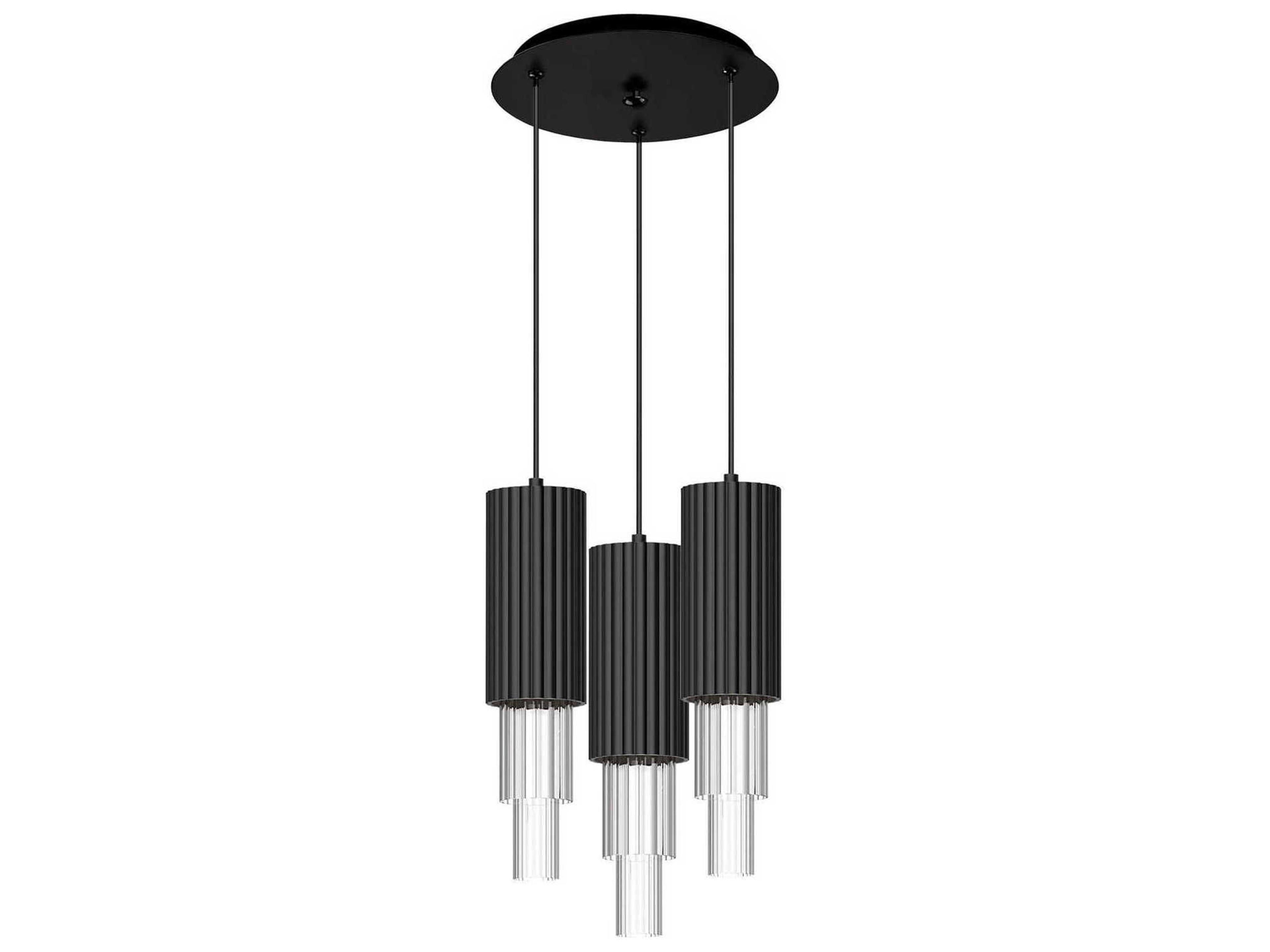 Bordeaux LED Multi Pendant Light in Matte Black
