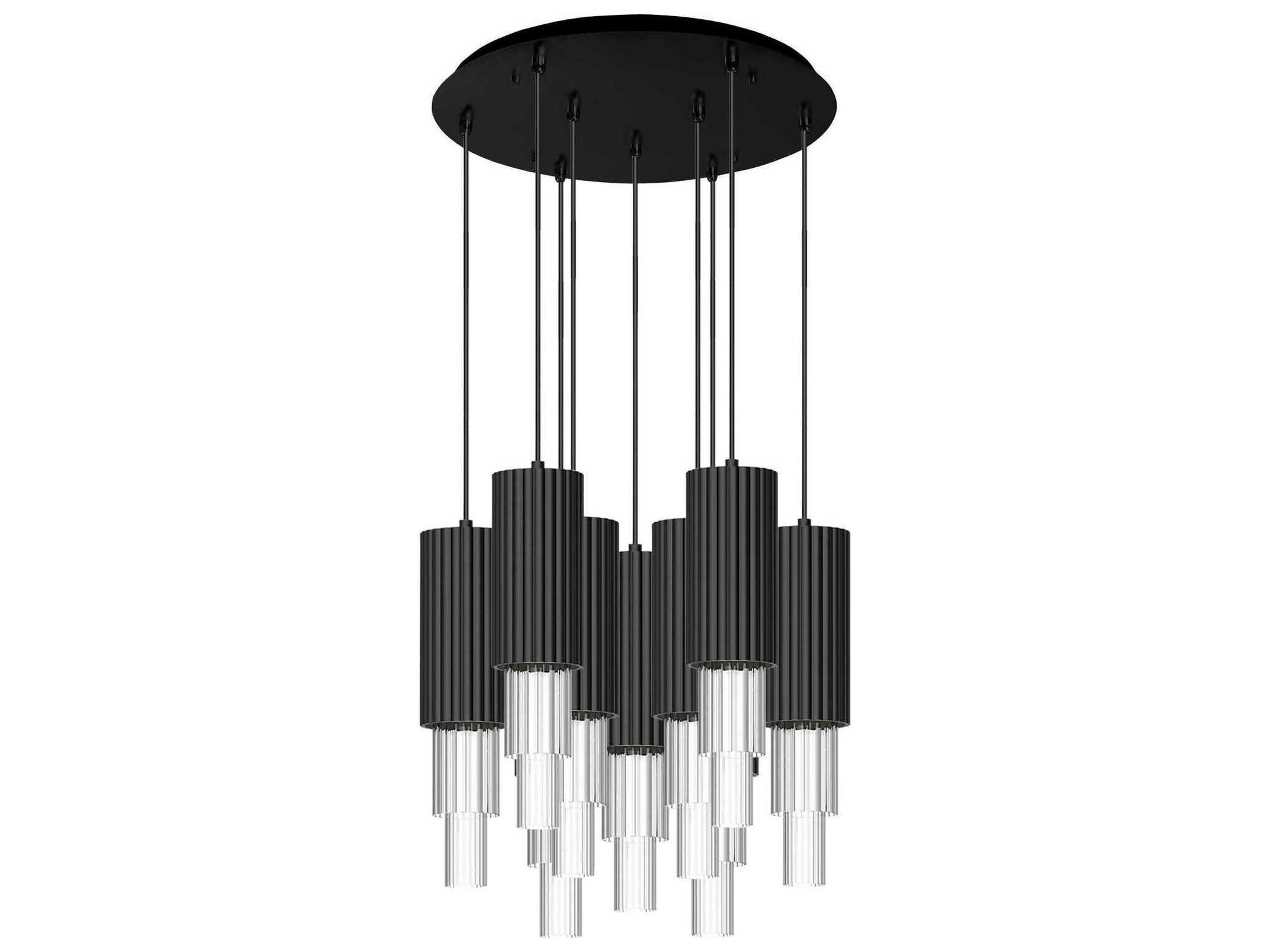 Bordeaux 9 Head Multi Pendant Matte Black Ceiling Light