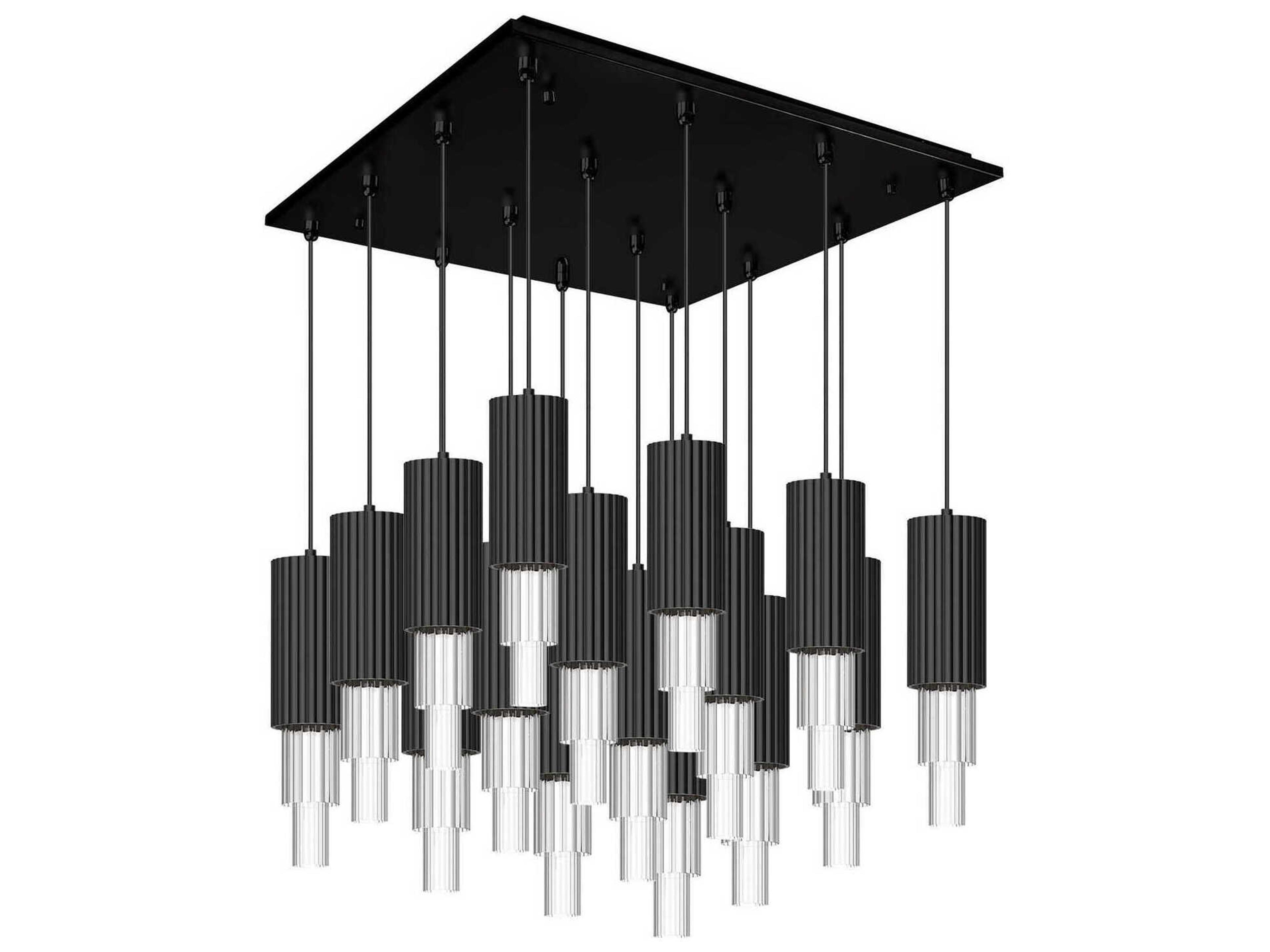 Bordeaux LED Multi Pendant Light in Matte Black