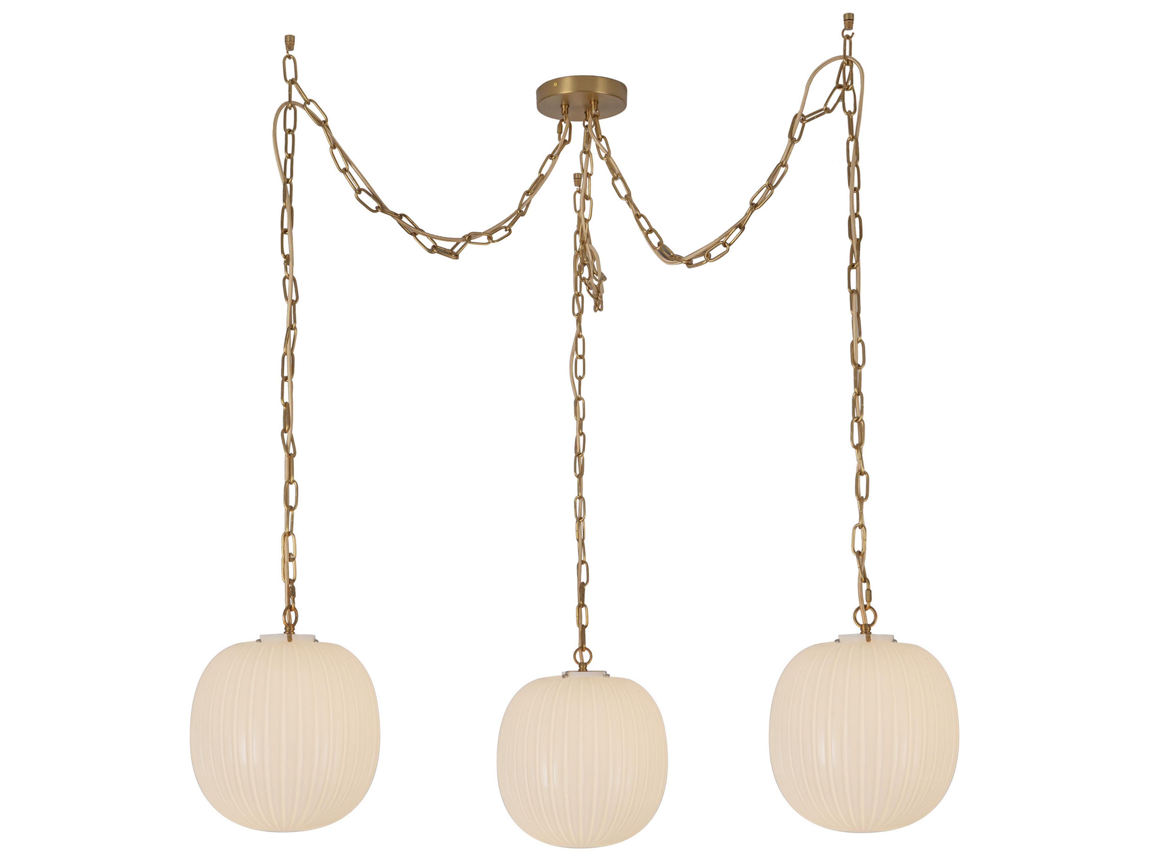 Alora Mood Cherise 3-Light Brushed Gold Mini Pendant