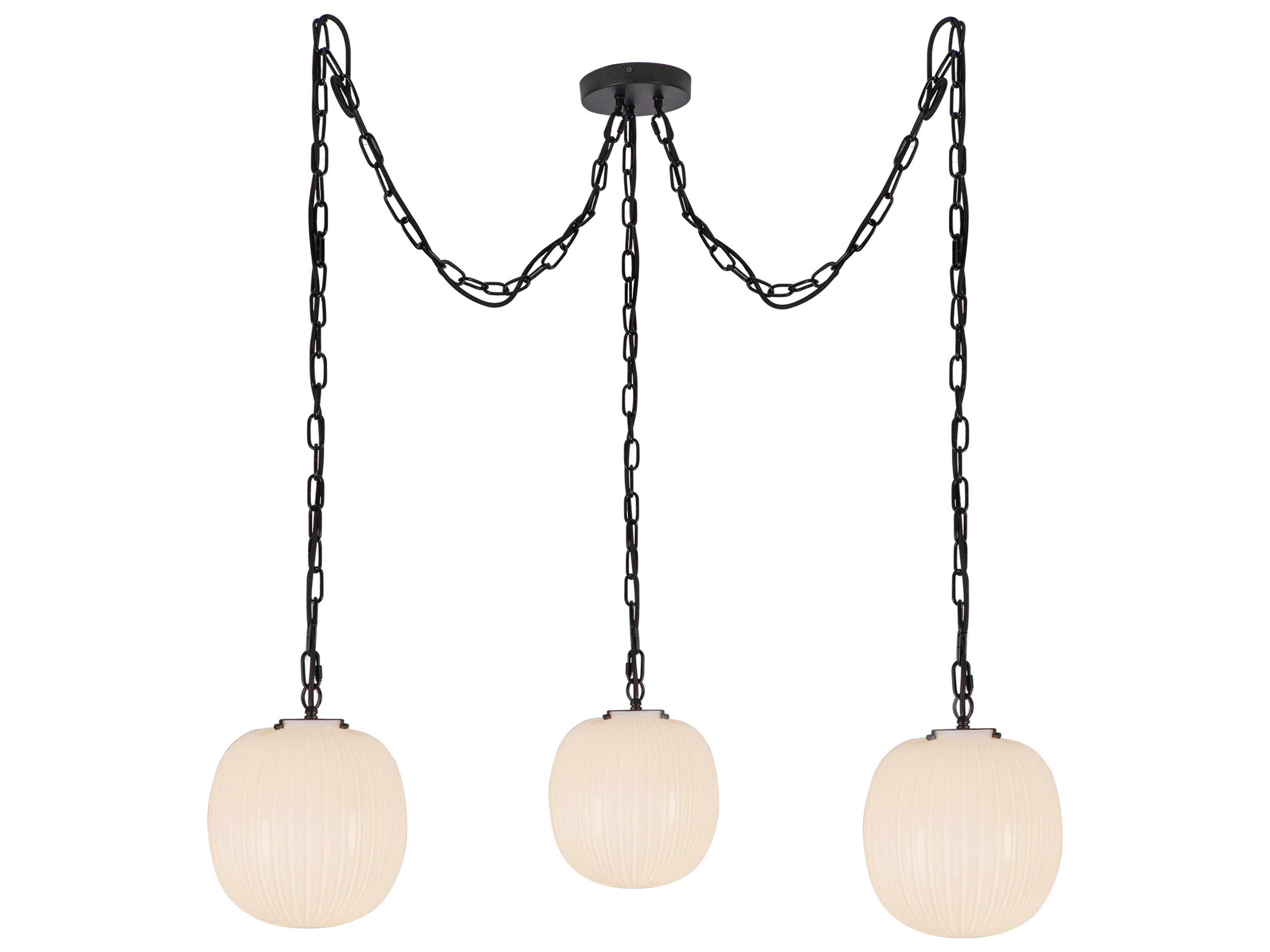 Alora Mood Cherise 3-Light Matte Black Mini Pendant