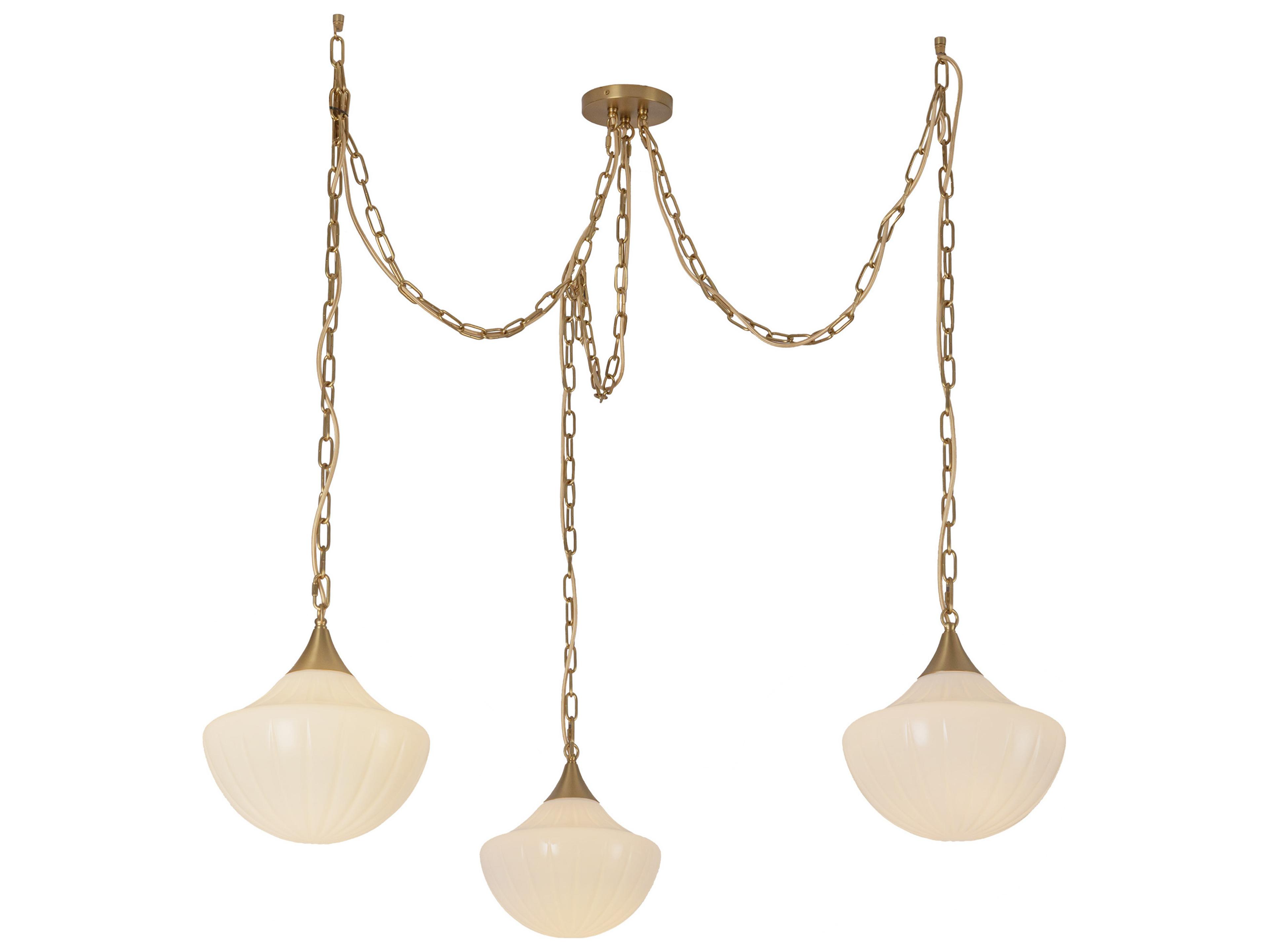 Alora Mood Farrah 3-Light Brushed Gold Pendant