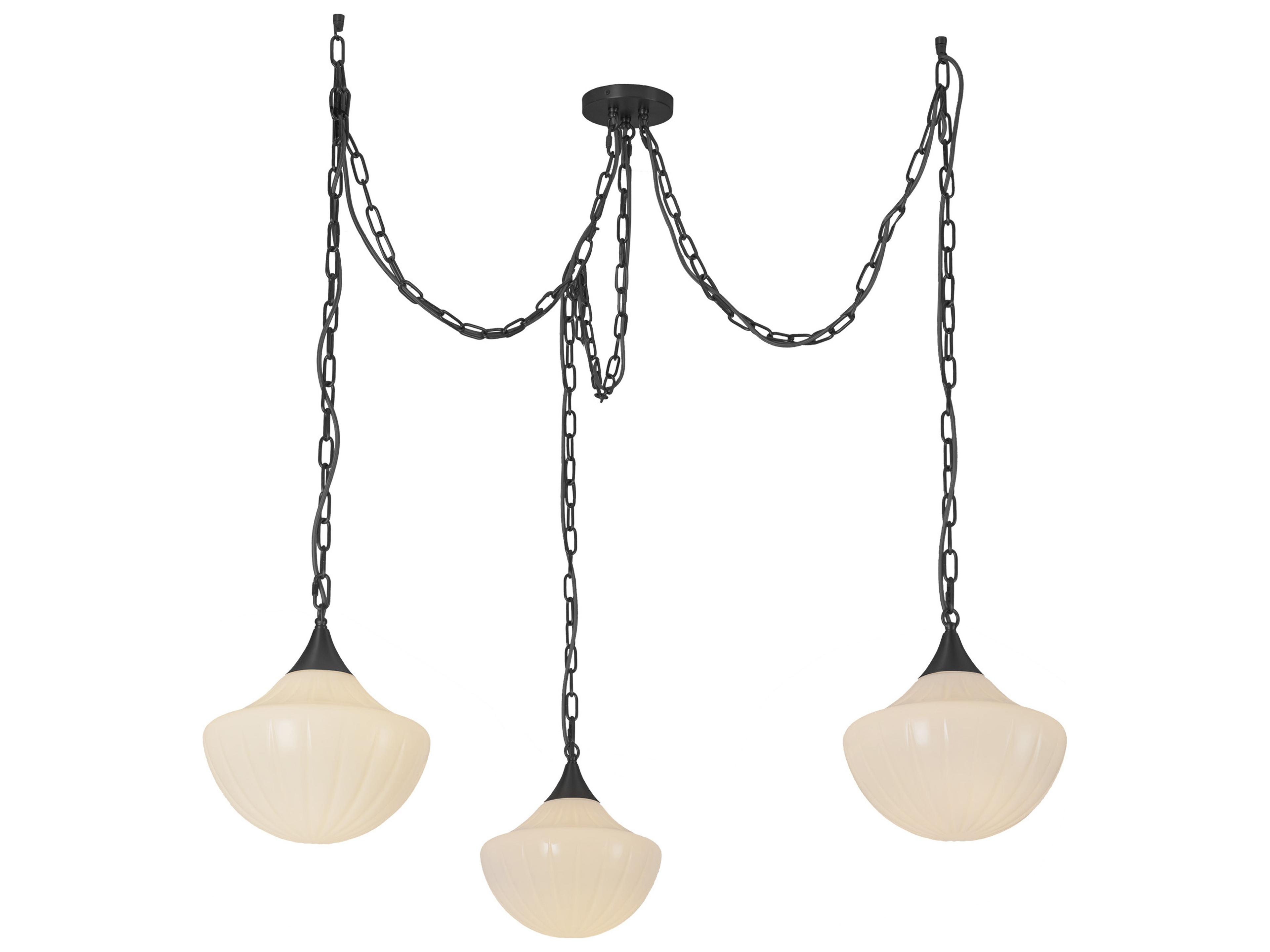 Alora Mood Farrah 3-Light Matte Black Pendant