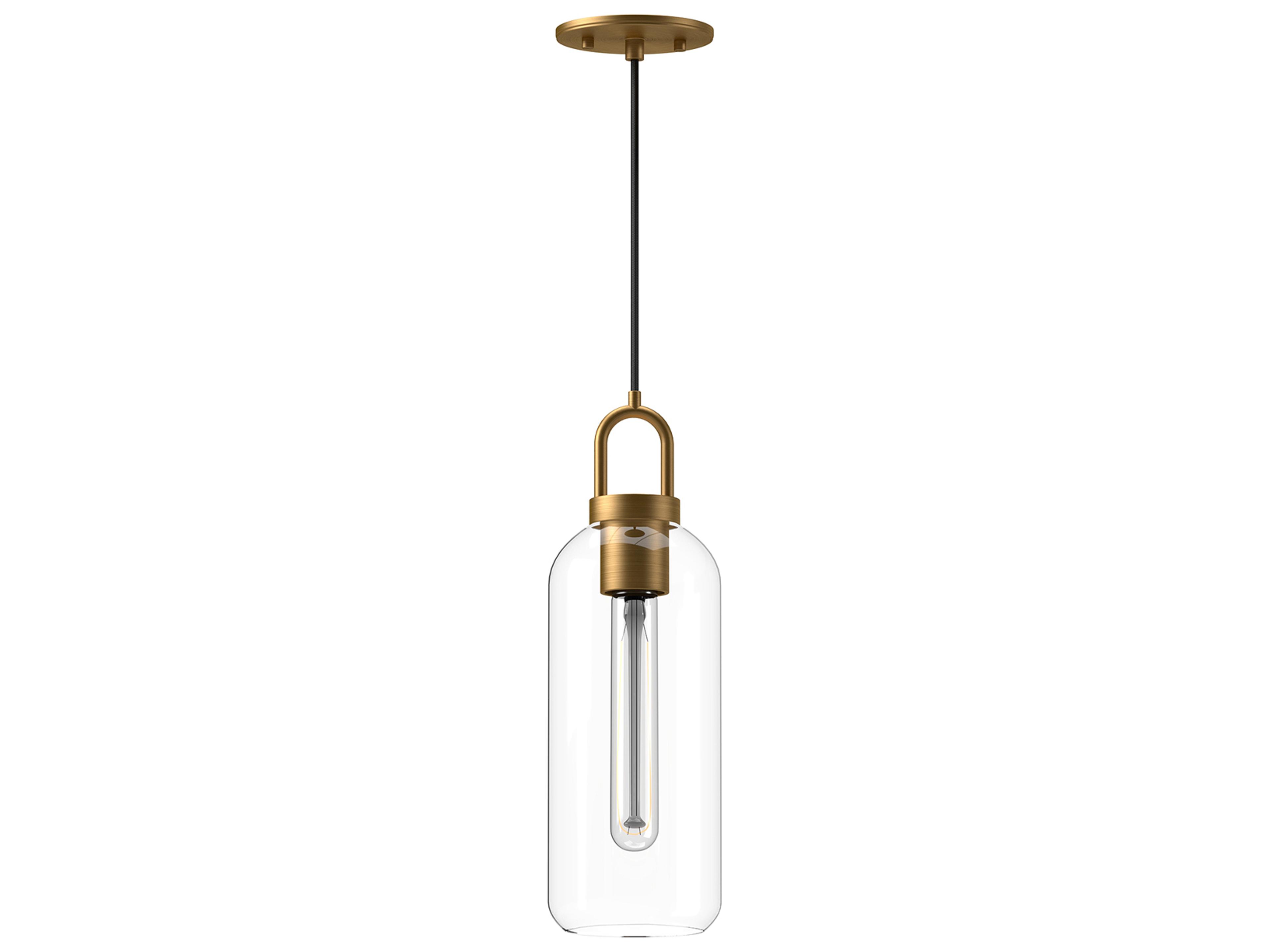 Soji Mini Pendant Light in Aged Gold and Clear Glass