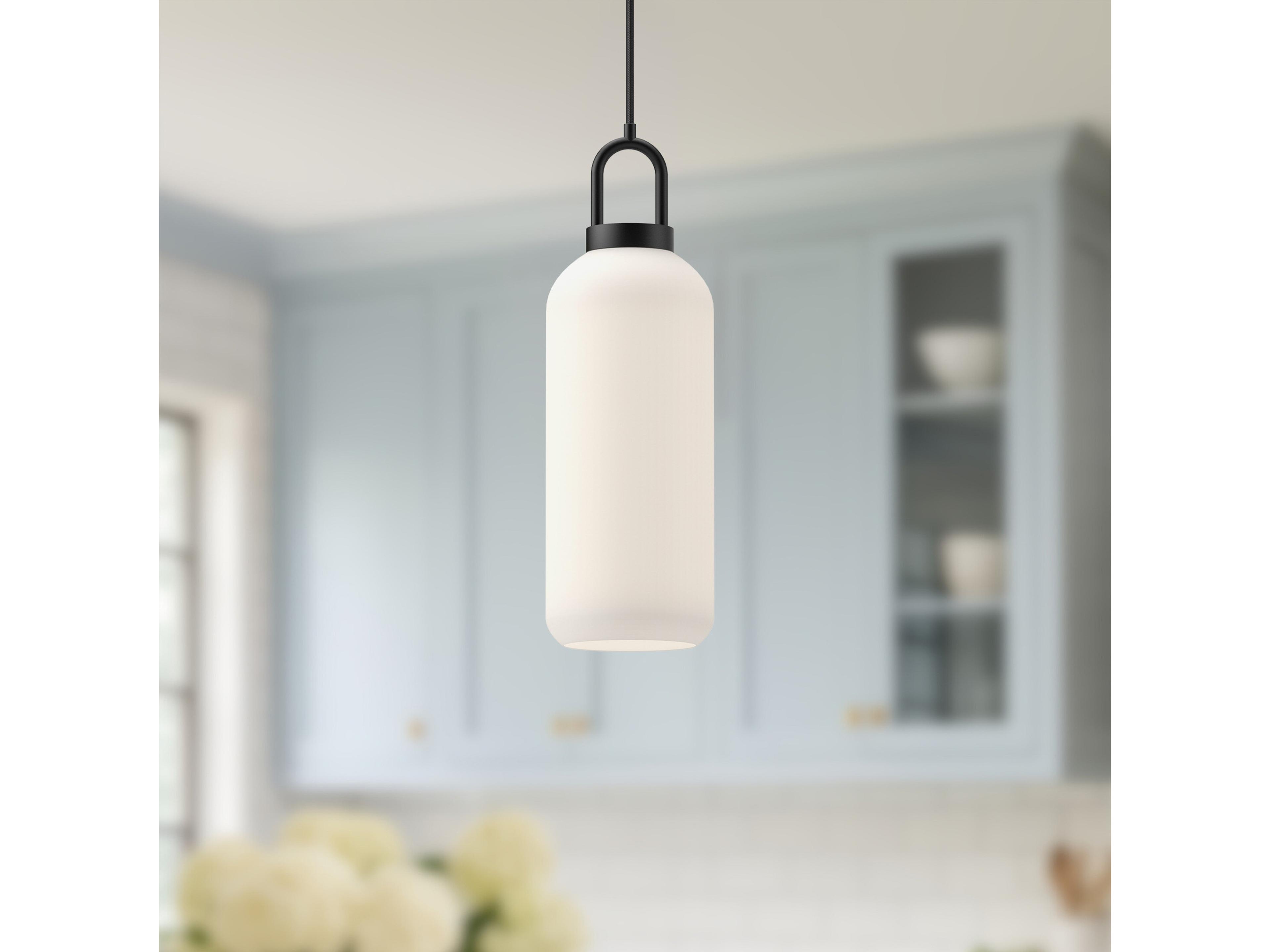 Alora Mood Soji 1-Light Matte Black Cylinder Mini Pendant