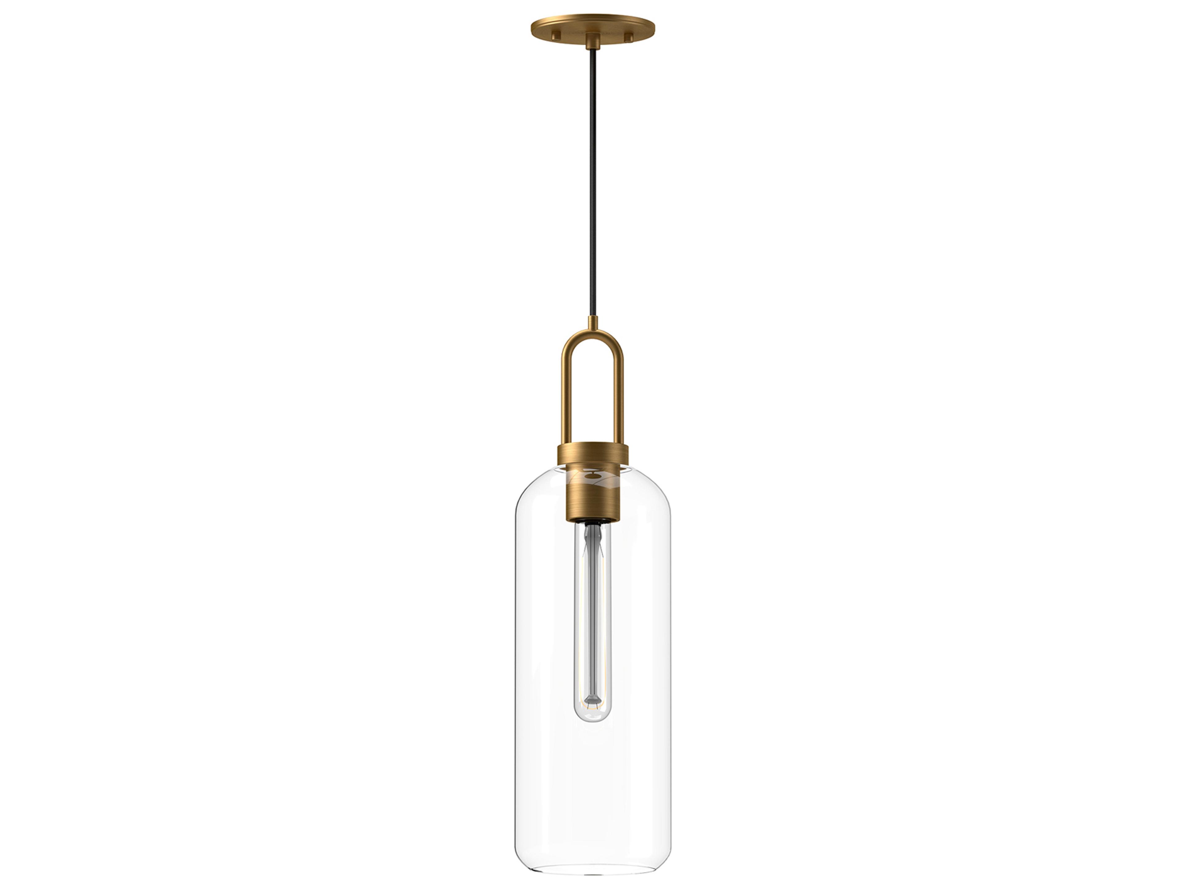 Soji Pendant Light in Aged Gold with Clear Glass