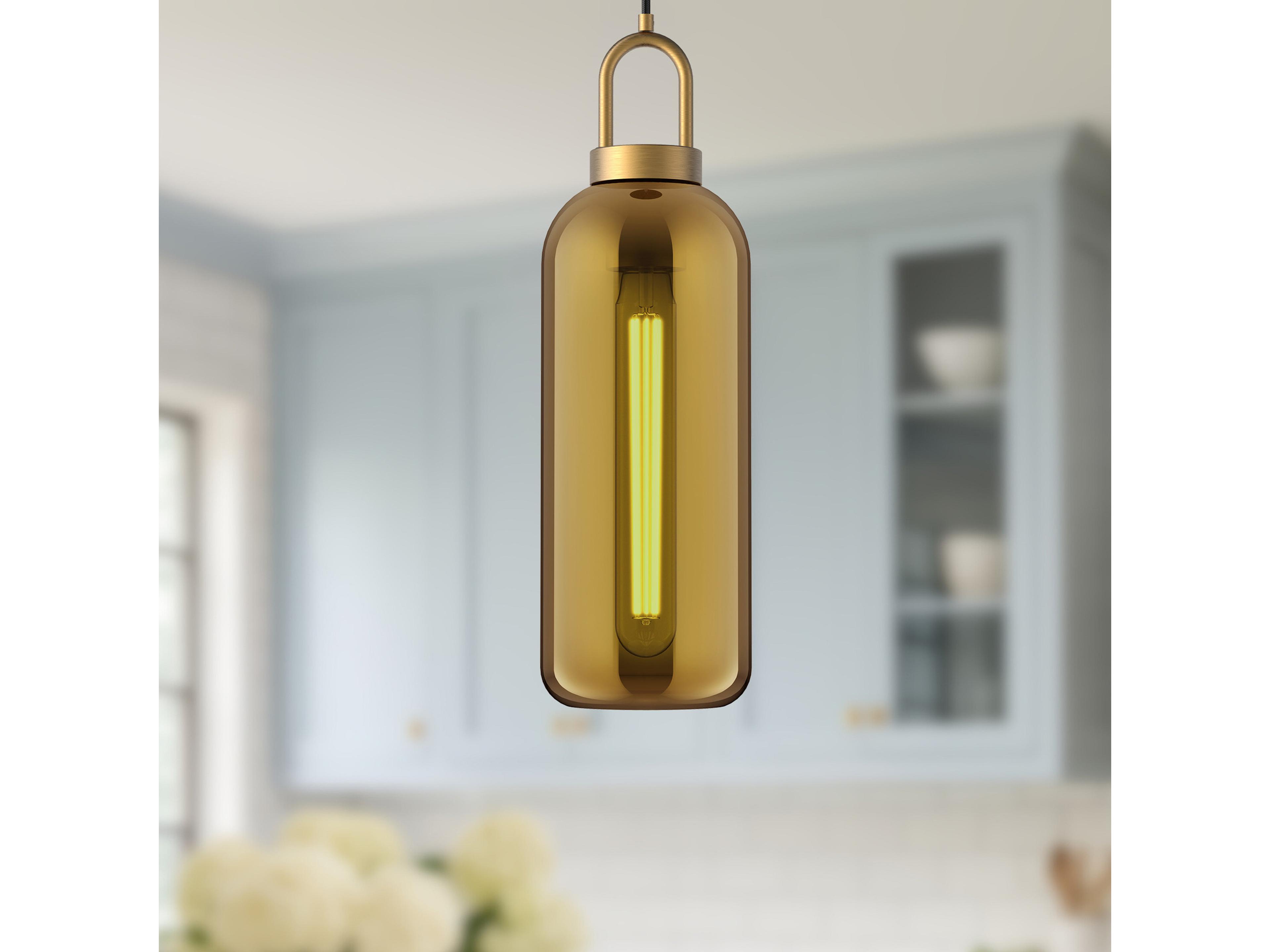 Alora Mood Soji 1-Light Aged Gold Cylinder Mini Pendant