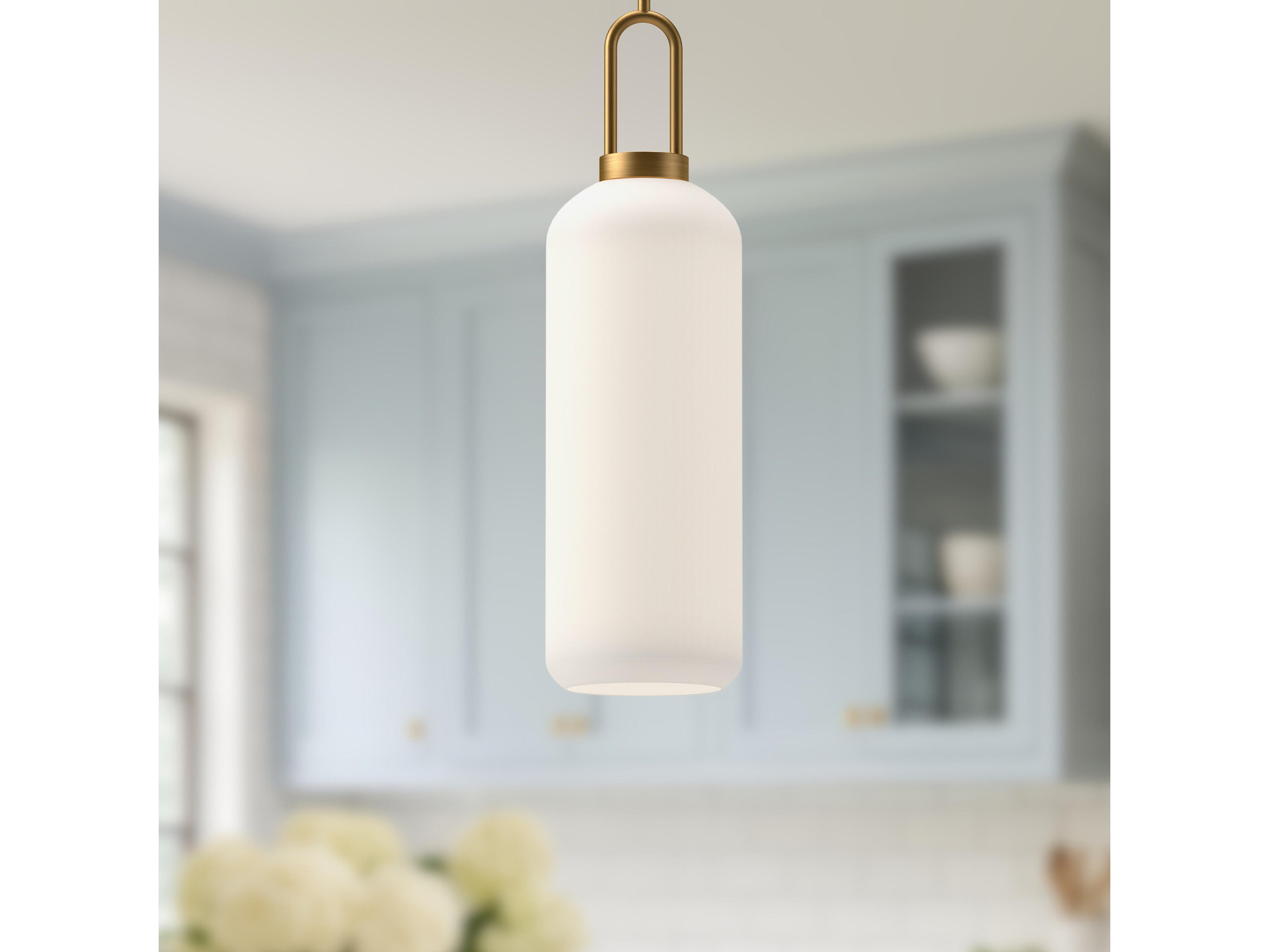 Alora Mood Soji 1-Light Aged Gold Cylinder Mini Pendant
