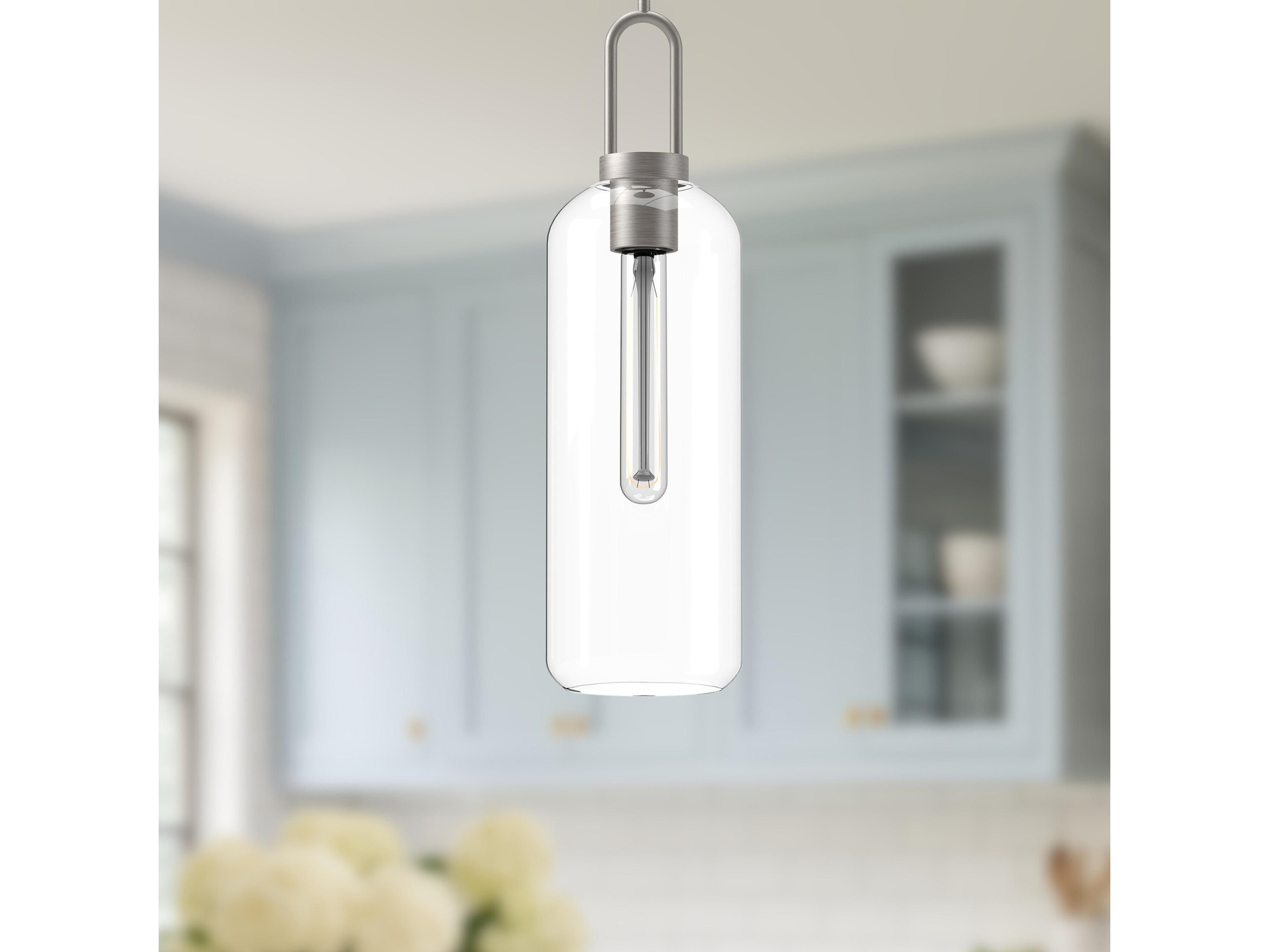 Alora Mood Soji 1-Light Brushed Nickel Cylinder Mini Pendant