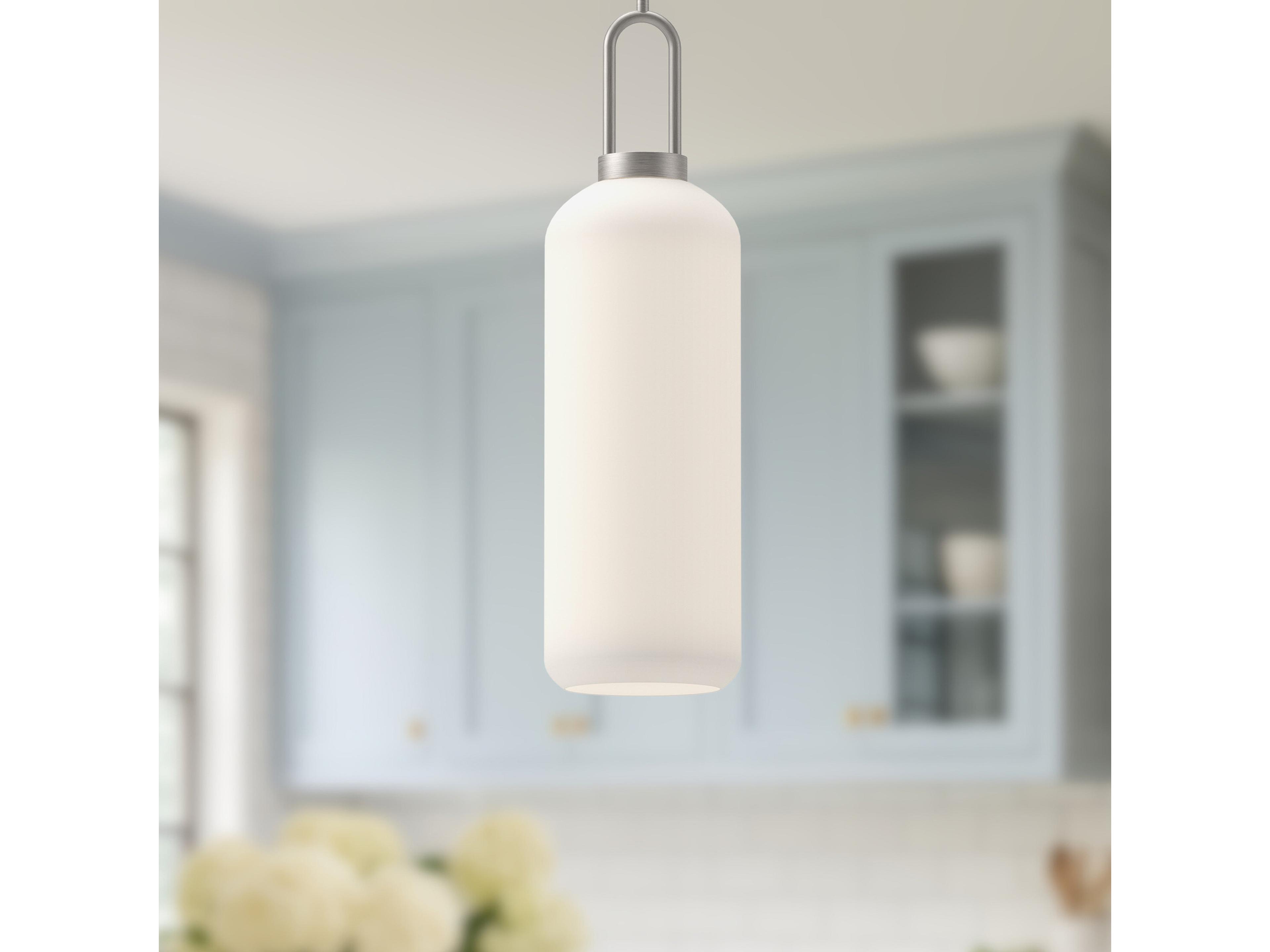 Alora Mood Soji 1-Light Brushed Nickel Cylinder Mini Pendant