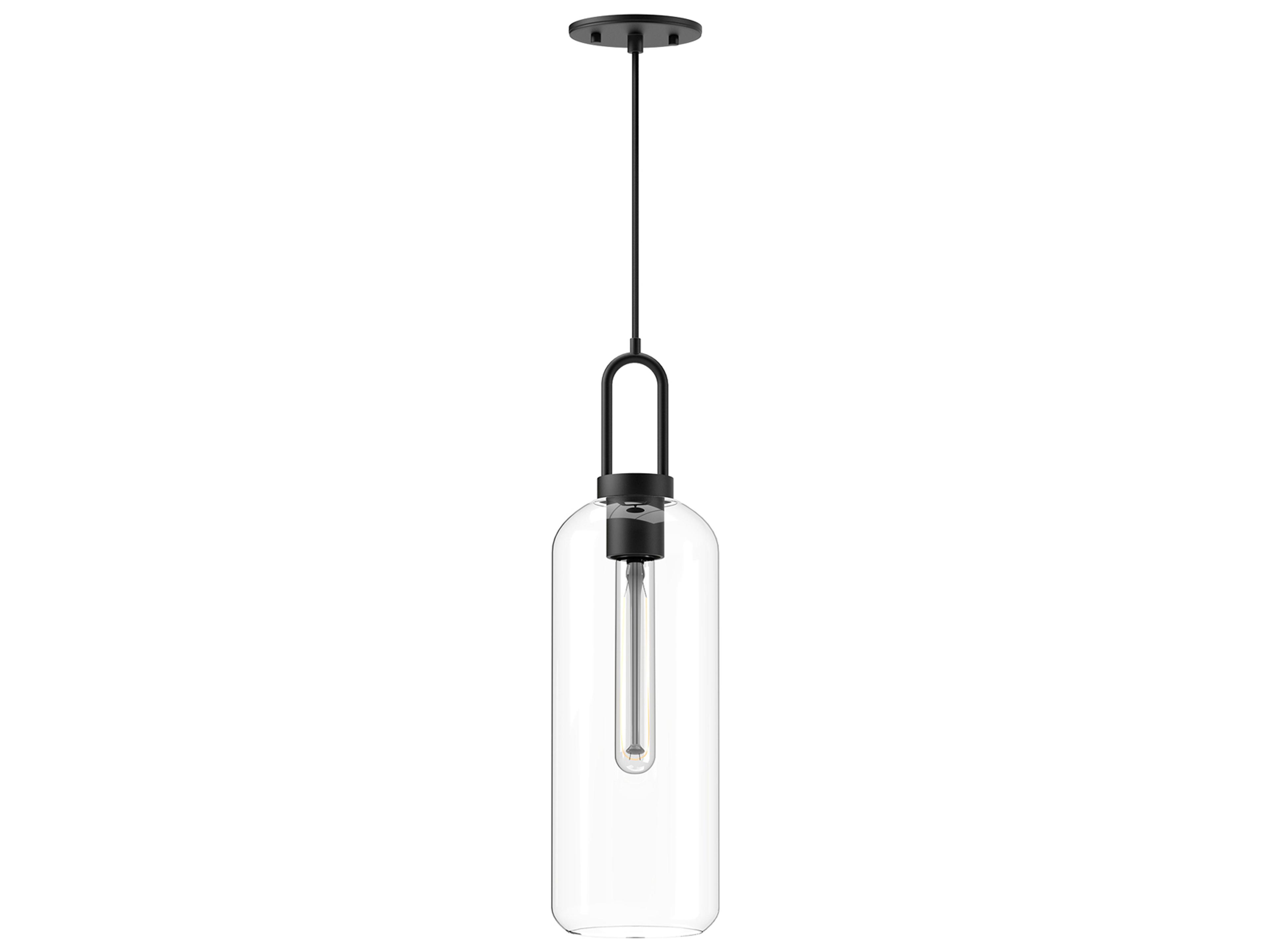 Soji Pendant Light Matte Black and Clear Glass Modern