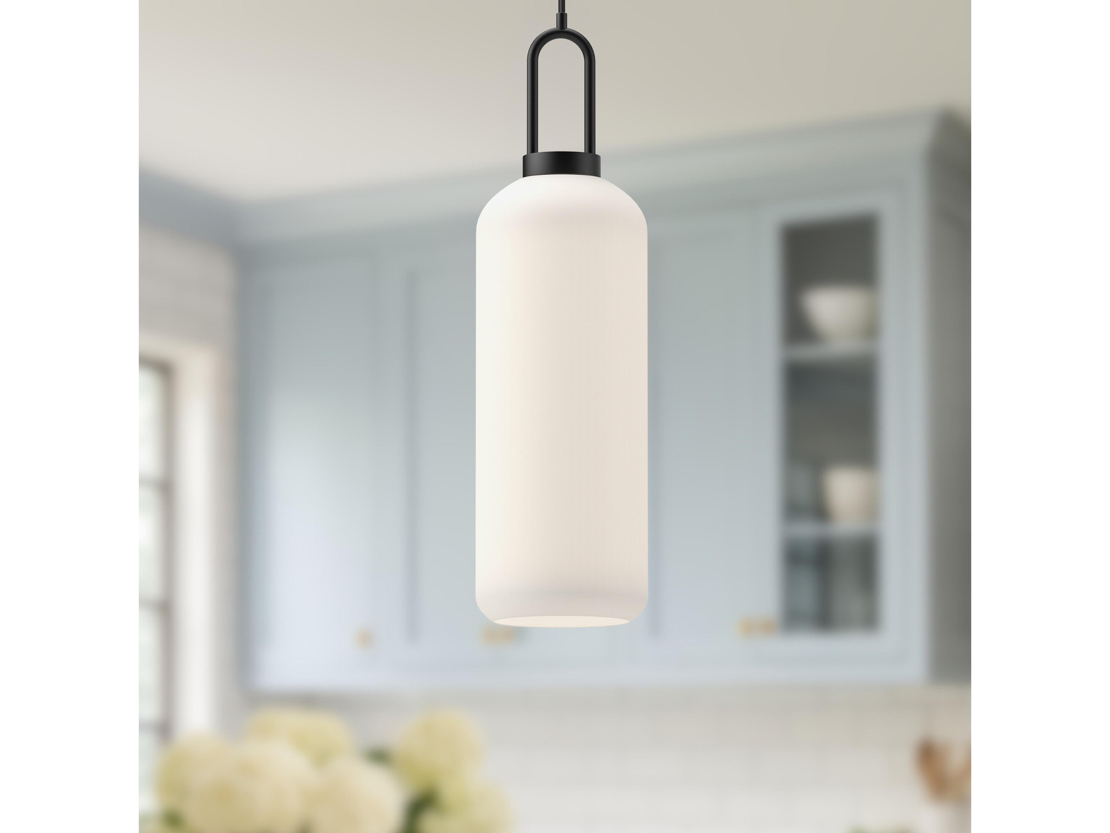 Alora Mood Soji 1-Light Matte Black Cylinder Mini Pendant