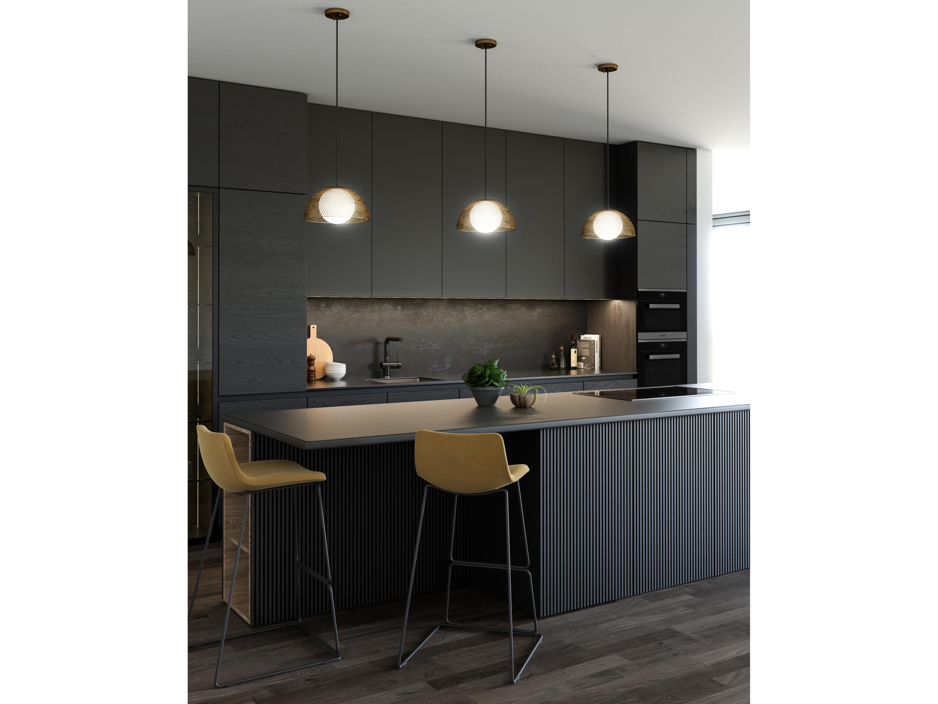 Alora Mood Haven 1-Light Gold Dome Pendant