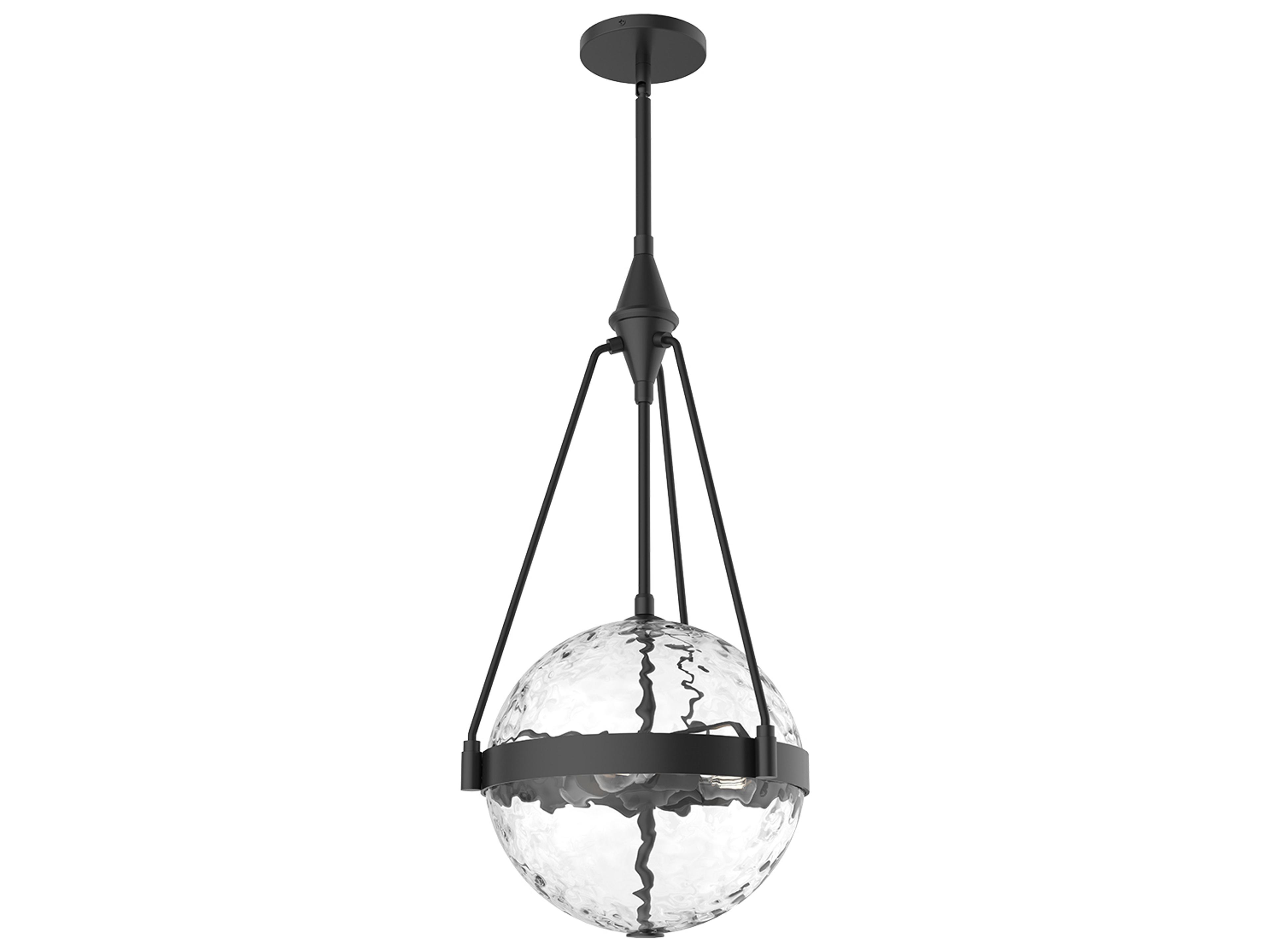 Harmony Pendant Light Matte Black Clear Water Glass