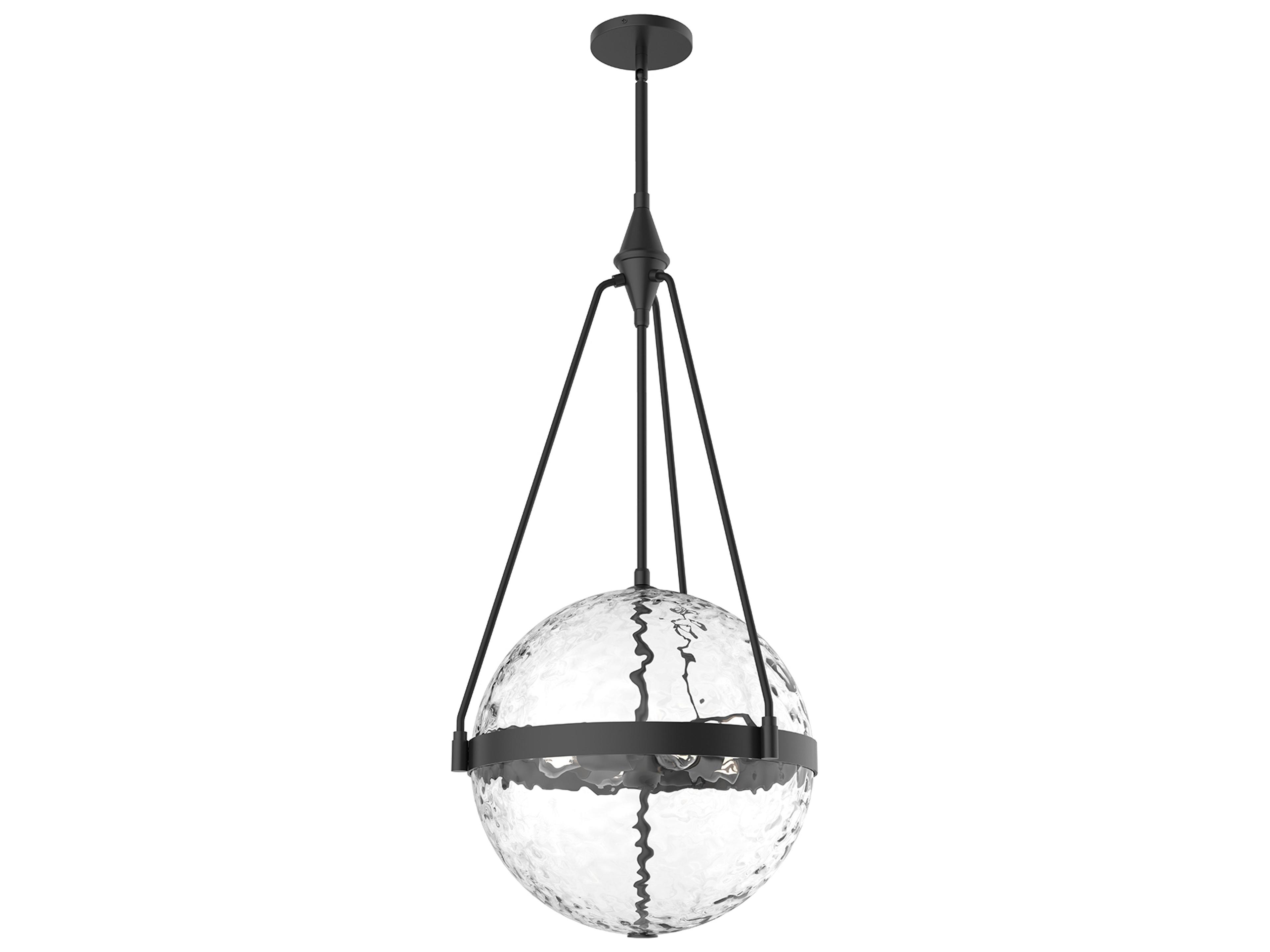 Harmony Pendant Light in Matte Black with Clear Water Glass
