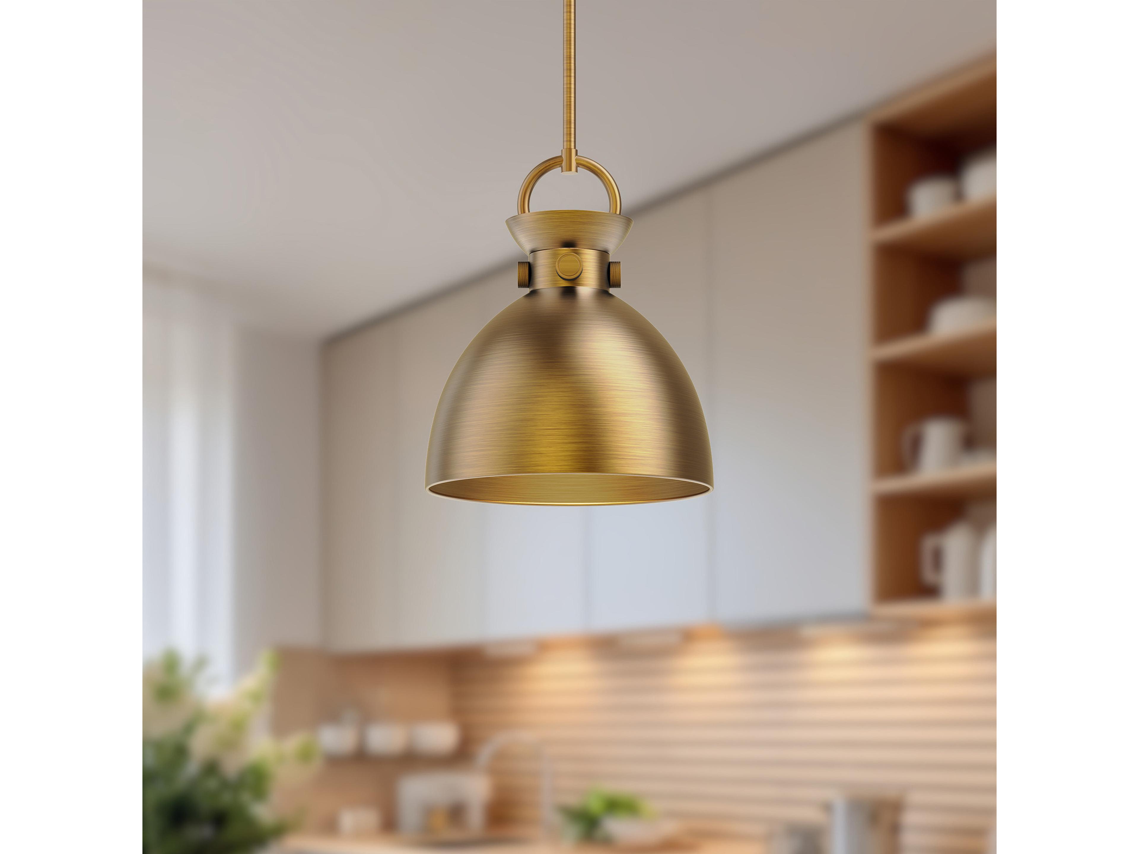 Alora Mood Waldo 1-Light Aged Gold Dome Mini Pendant