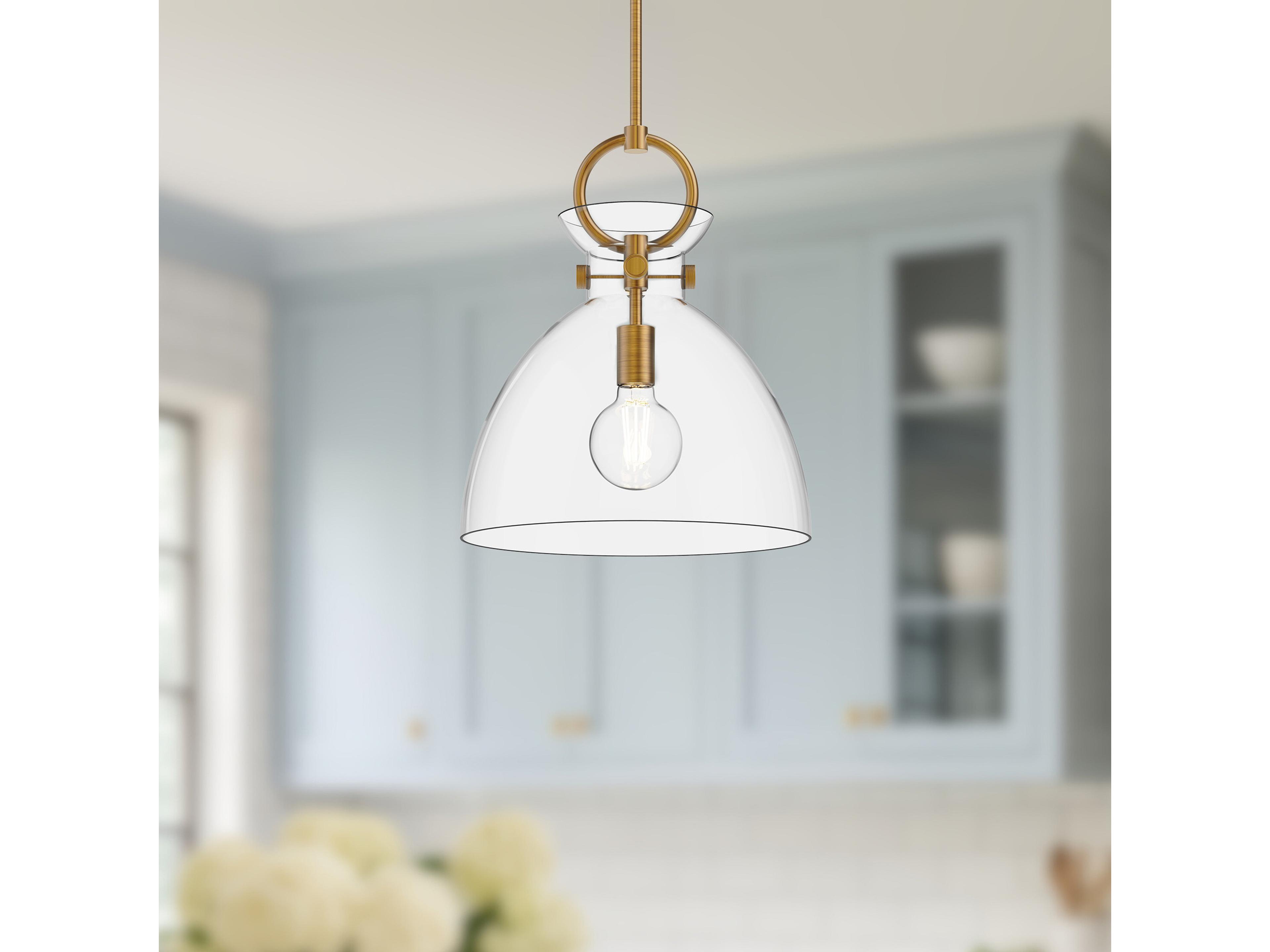 Alora Mood Waldo 1-Light Aged Gold Dome Pendant