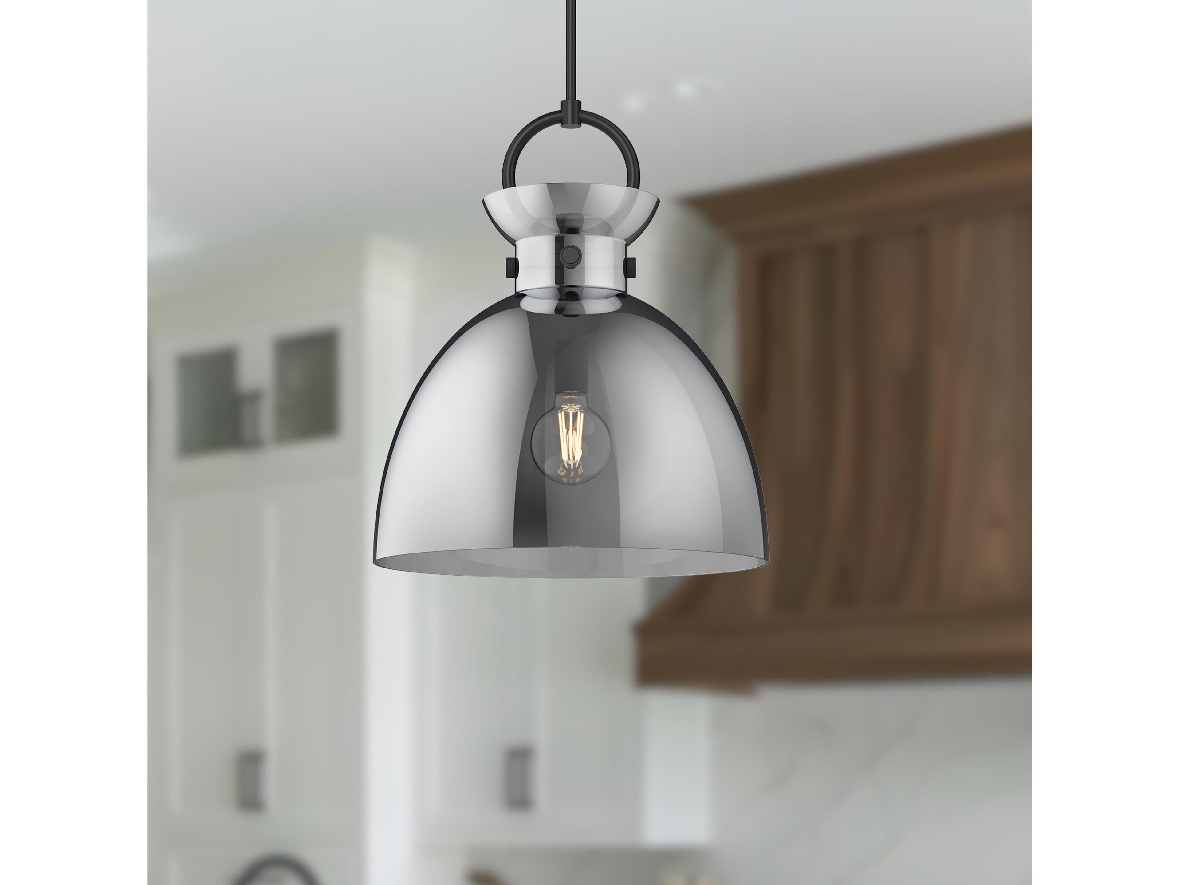 Alora Mood Waldo 1-Light Matte Black Dome Pendant