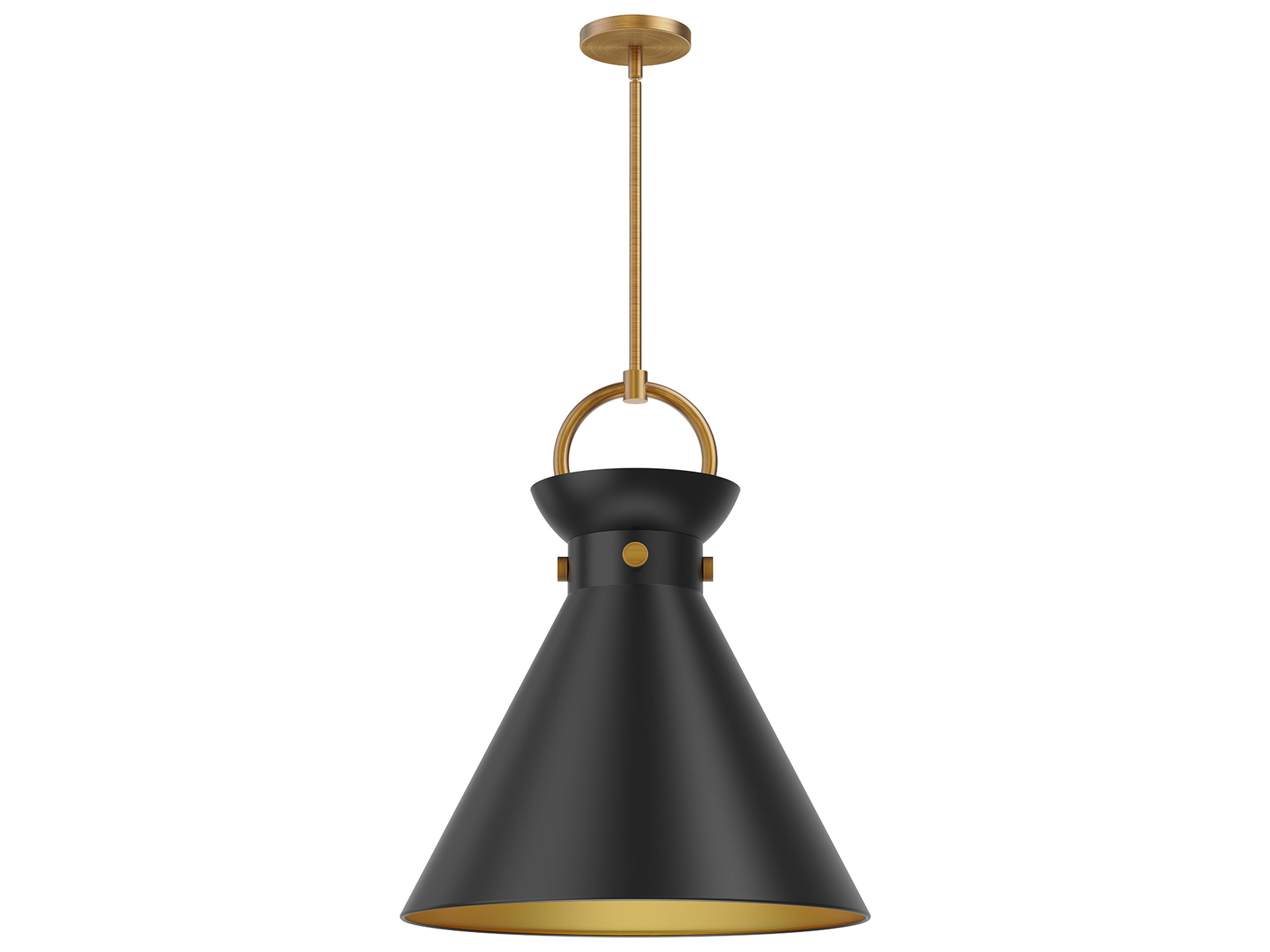 Emerson Pendant Light in Aged Gold and Matte Black