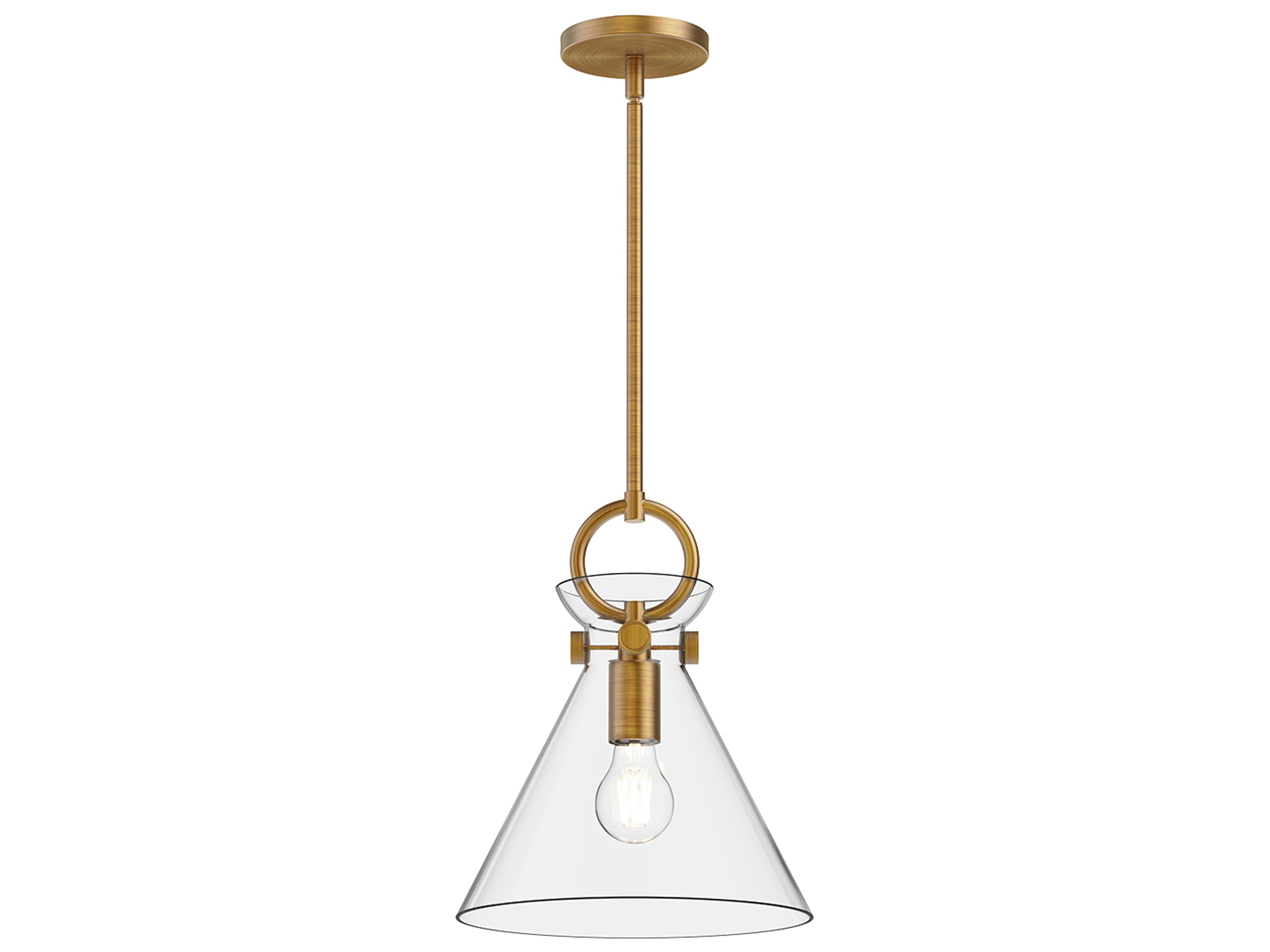 Emerson Pendant Light in Aged Gold and Clear Glass