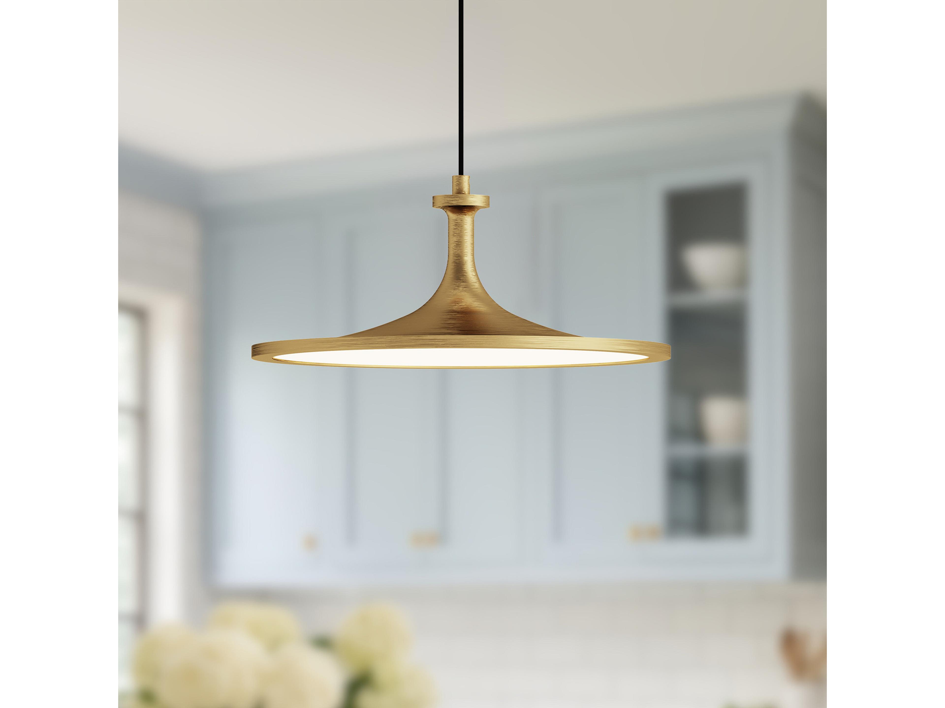 Alora Mood Issa Brushed Gold Round Mini Pendant