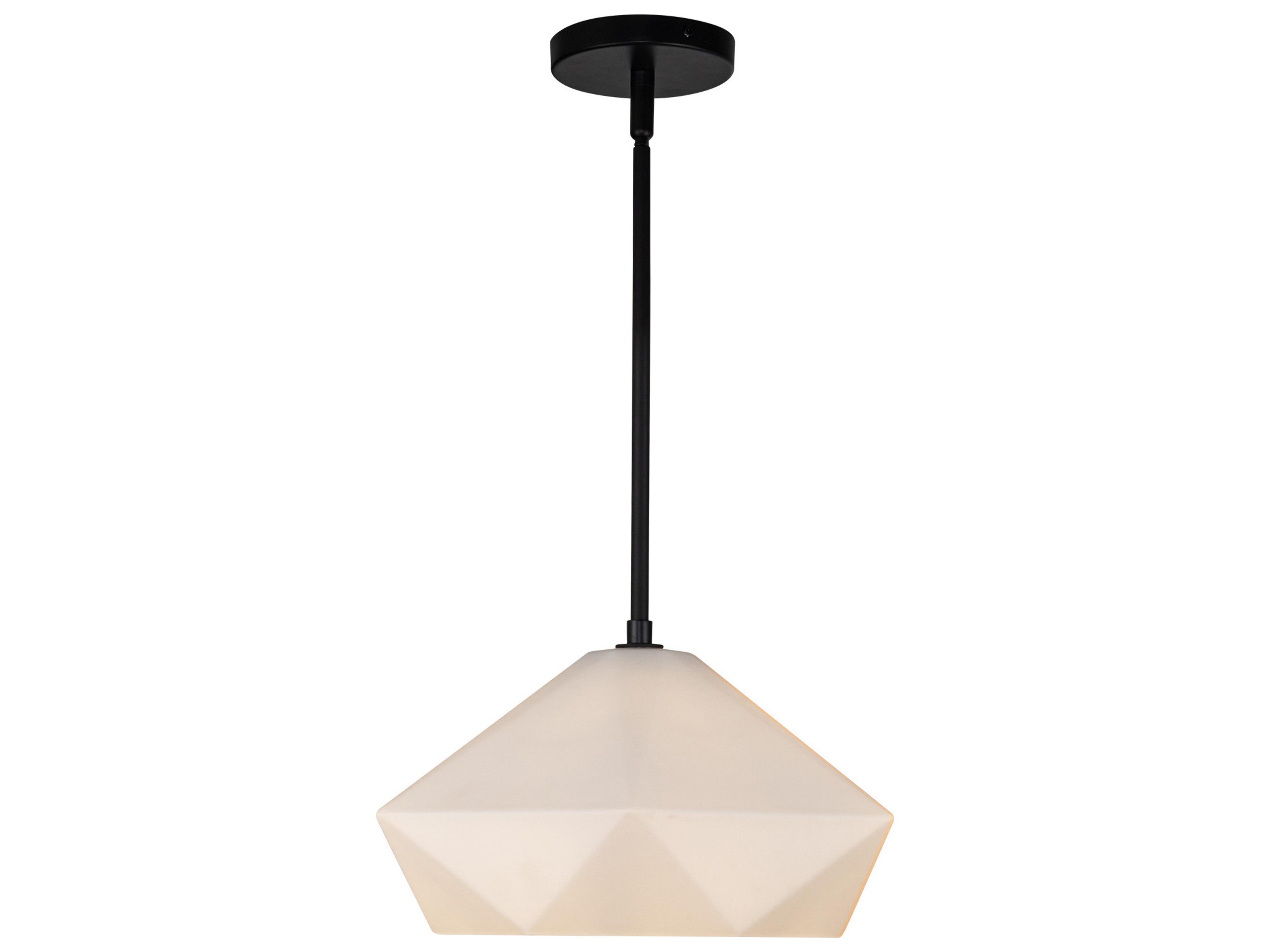 Alora Mood Krysta 1-Light Matte Black Geometric Pendant