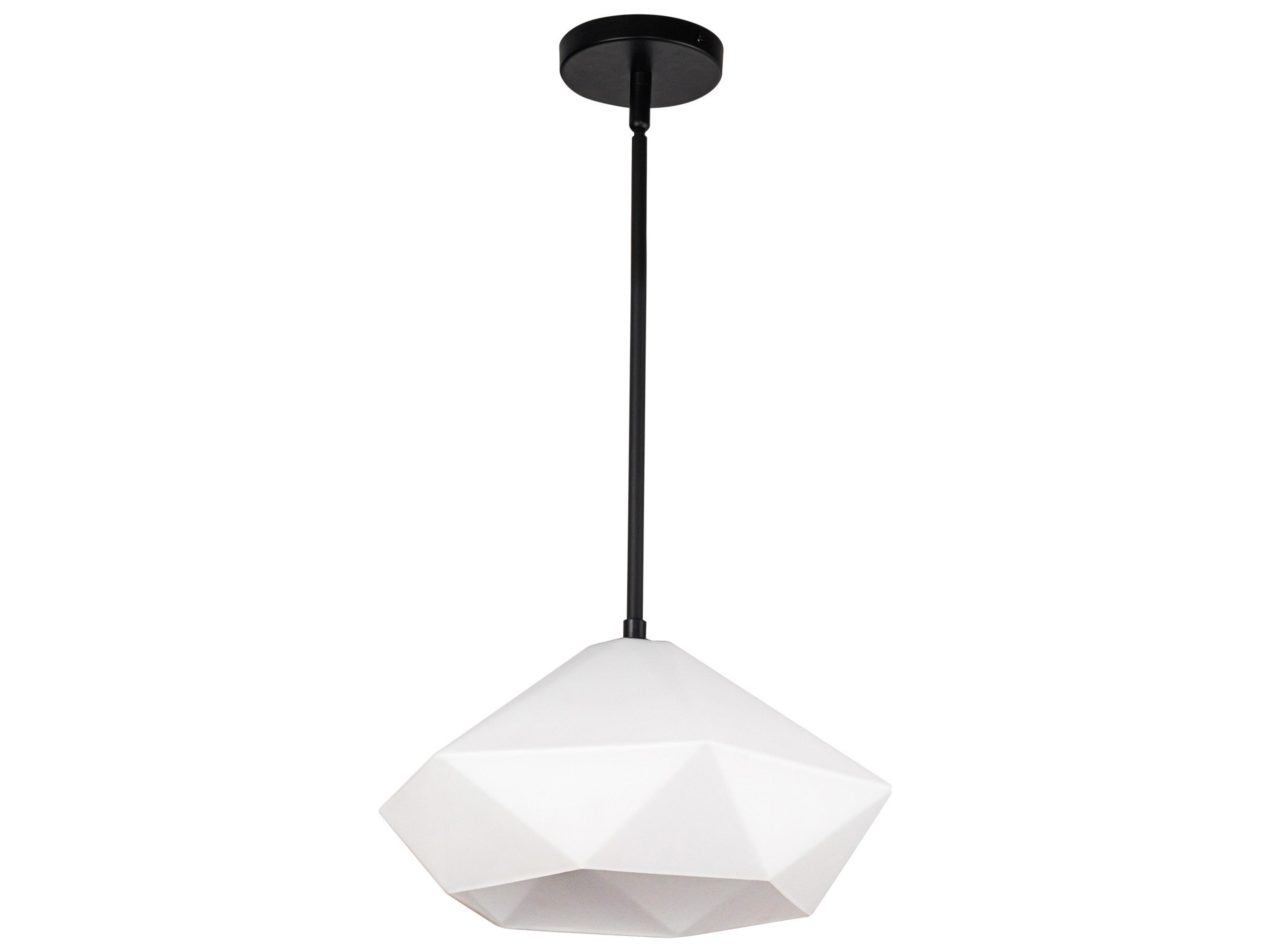 Alora Mood Krysta 1-Light Matte Black Geometric Pendant
