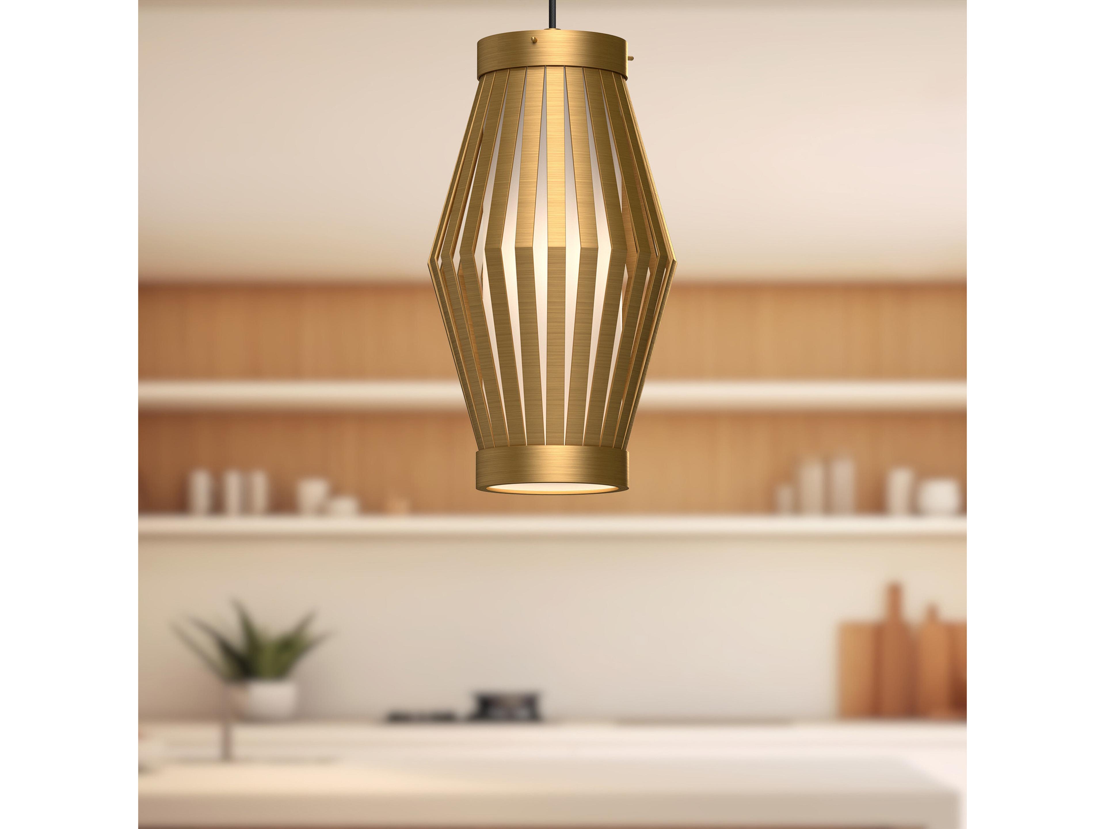 Alora Mood Hana 1-Light Aged Gold Geometric Mini Pendant