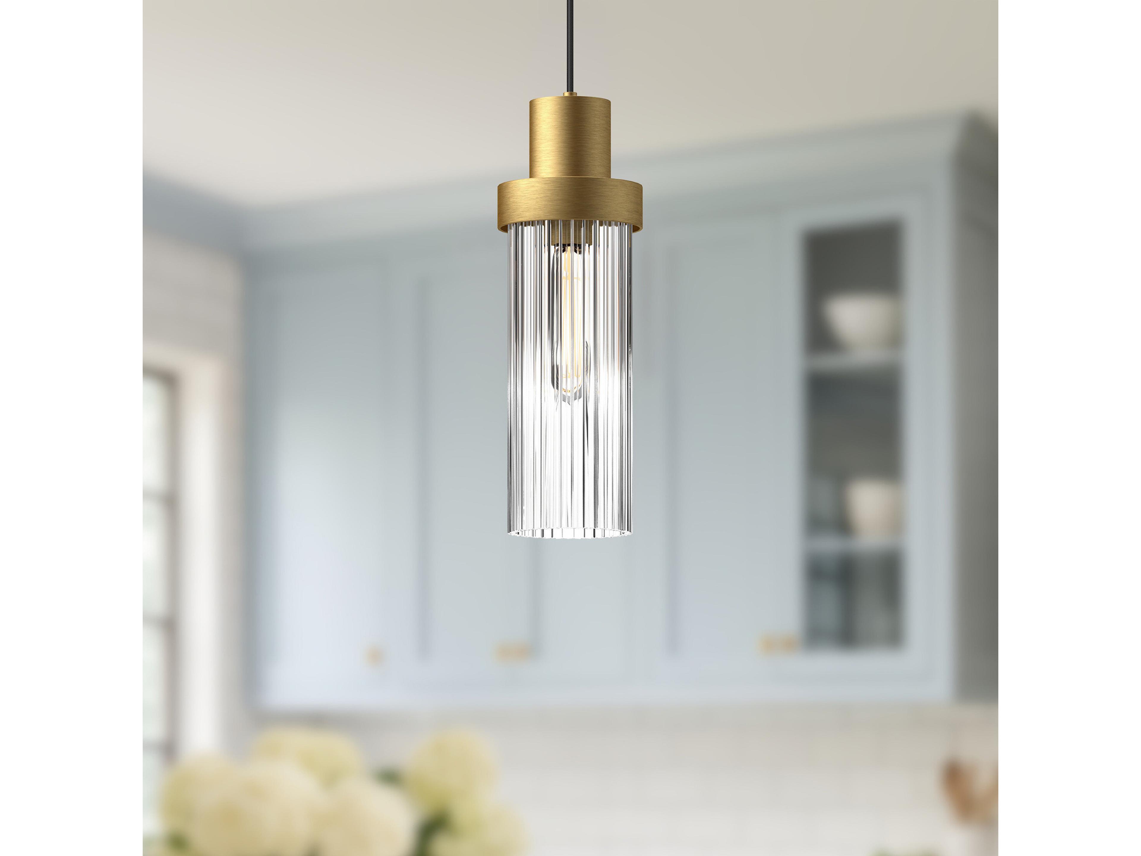 Alora Mood Kent 1-Light Brushed Gold Cylinder Mini Pendant