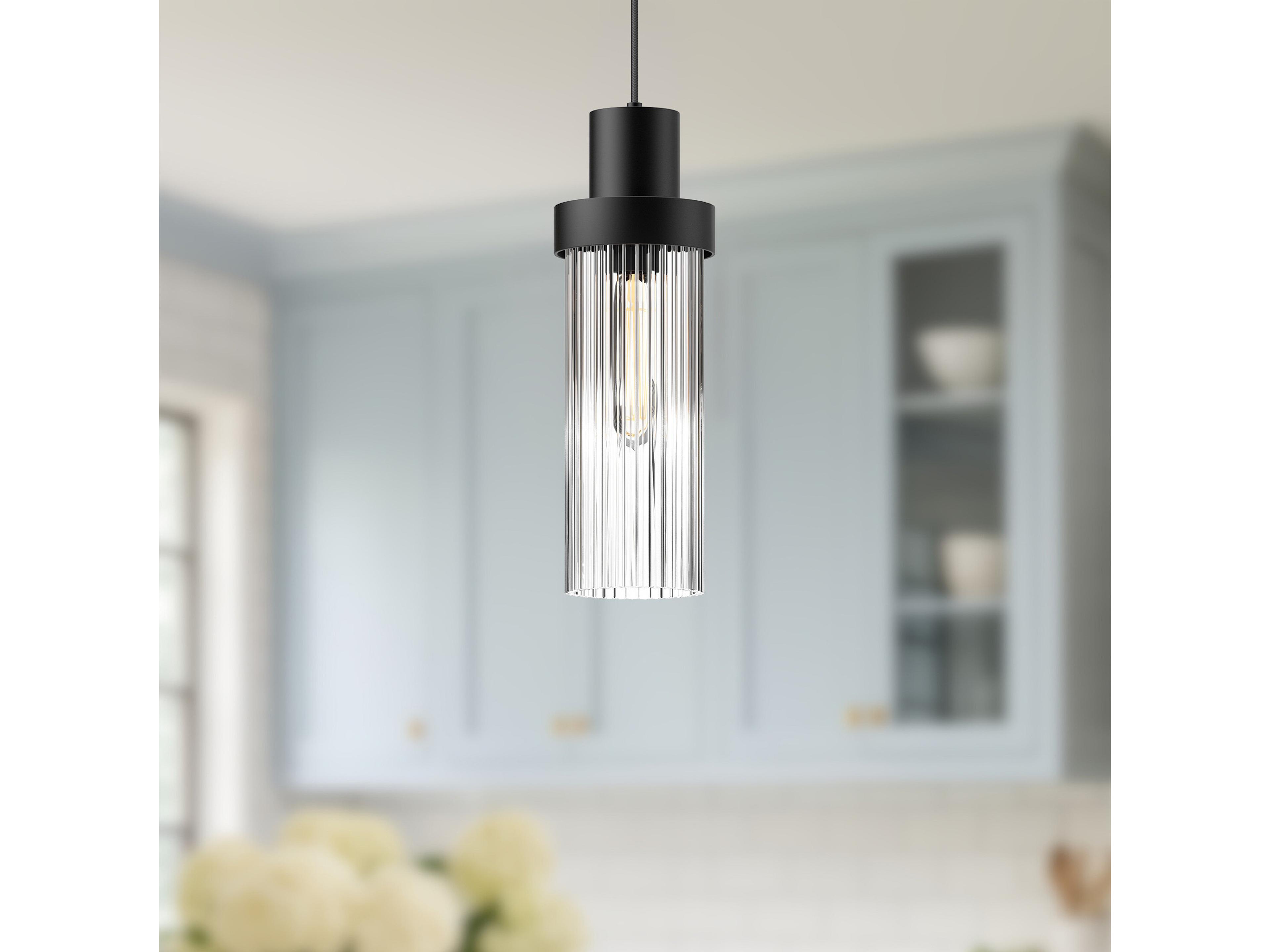Alora Mood Kent 1-Light Matte Black Cylinder Mini Pendant