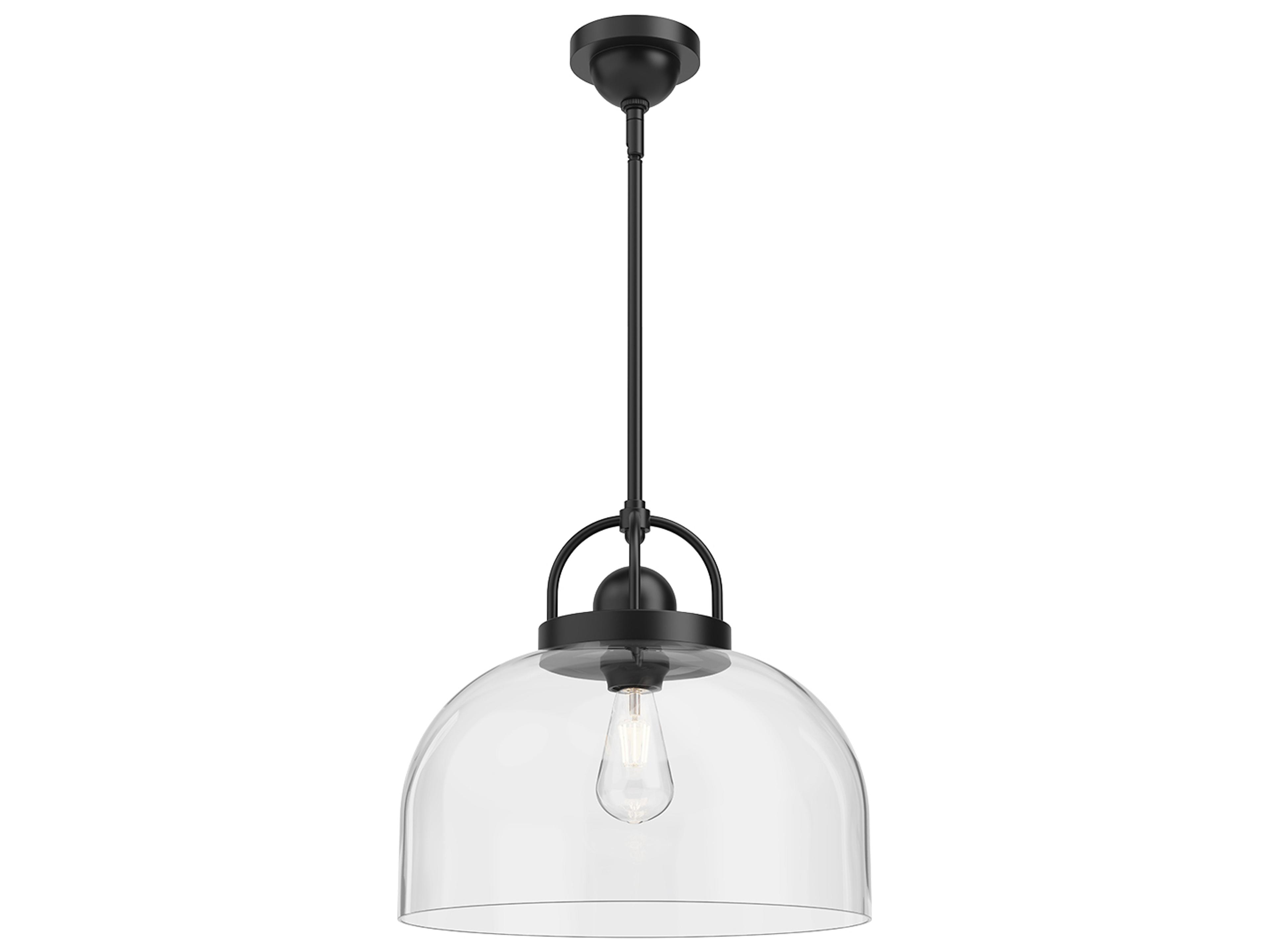 Lancaster Pendant Light Matte Black with Clear Glass