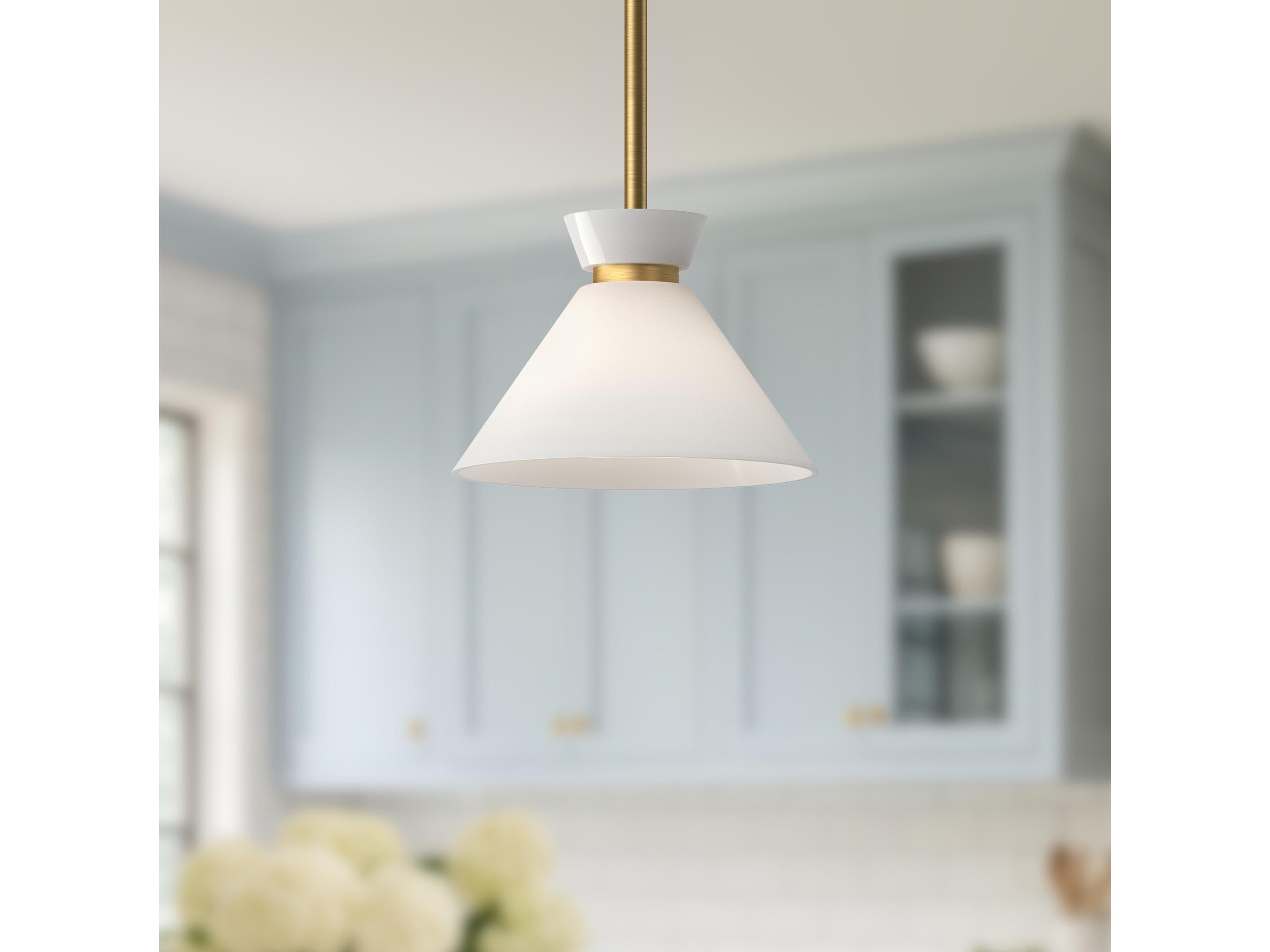 Alora Mood Halston 1-Light Brushed Gold Mini Pendant