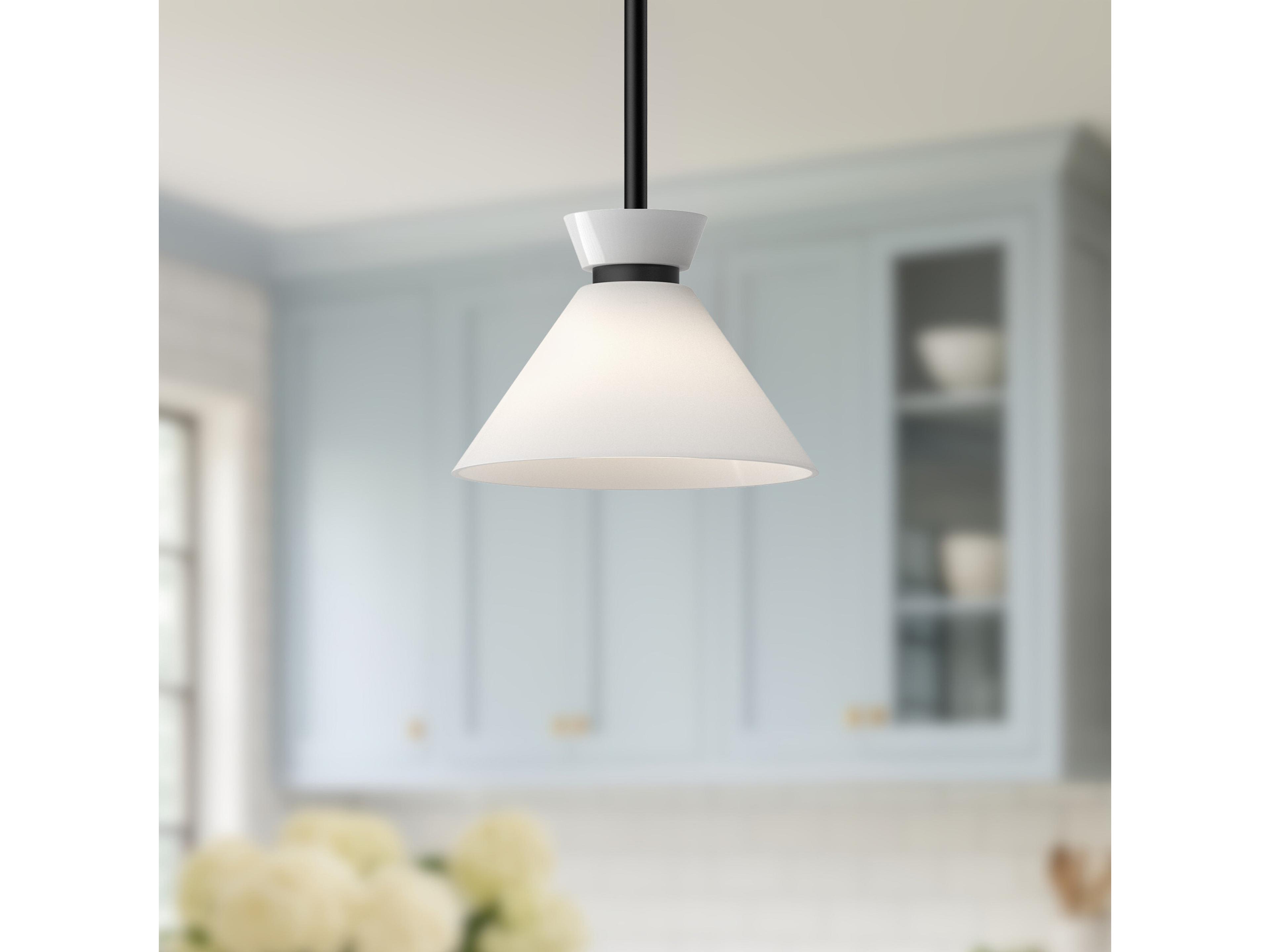 Alora Mood Halston 1-Light Matte Black Mini Pendant