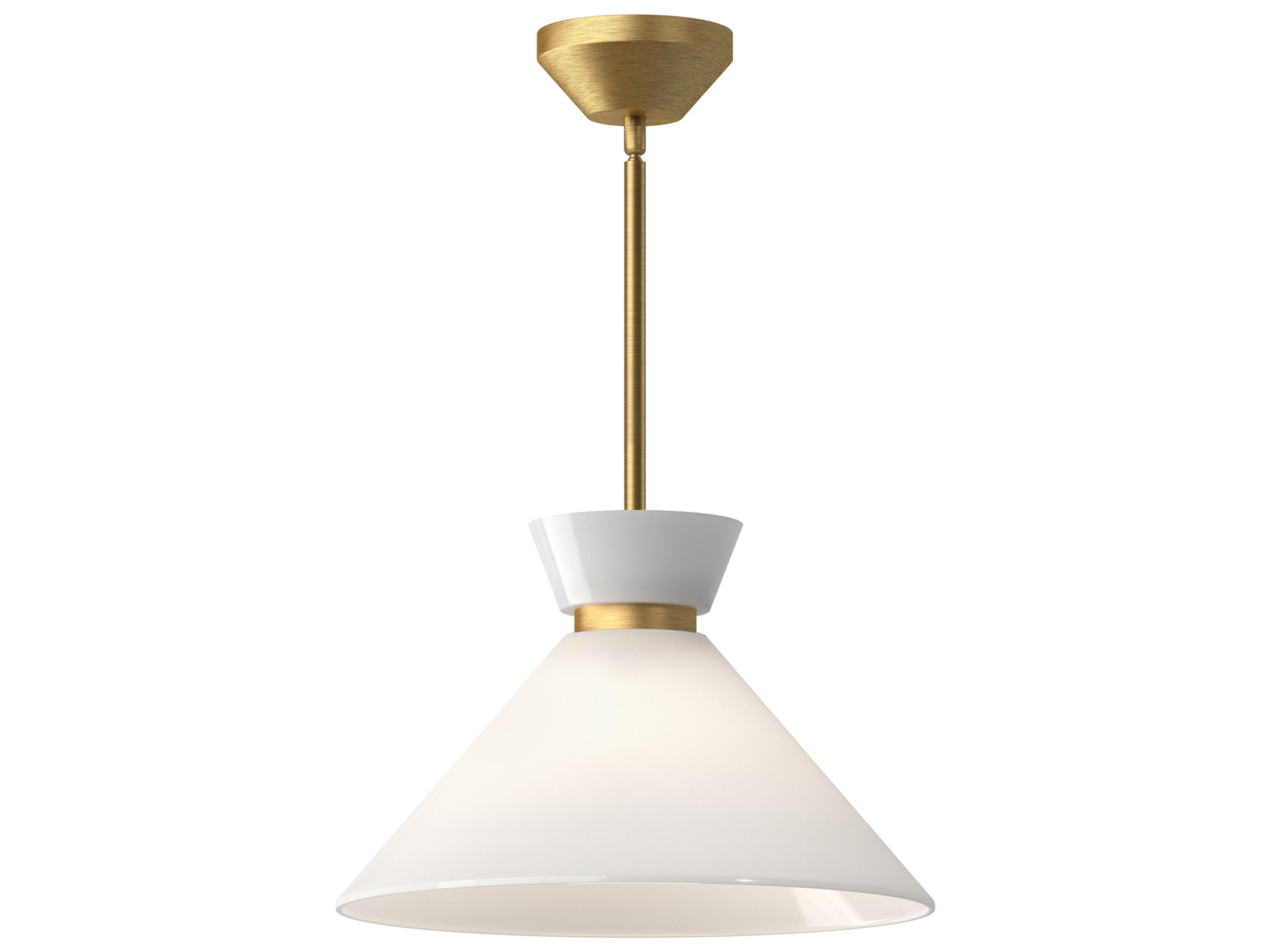 Halston Pendant Light in Brushed Gold and Glossy Opal
