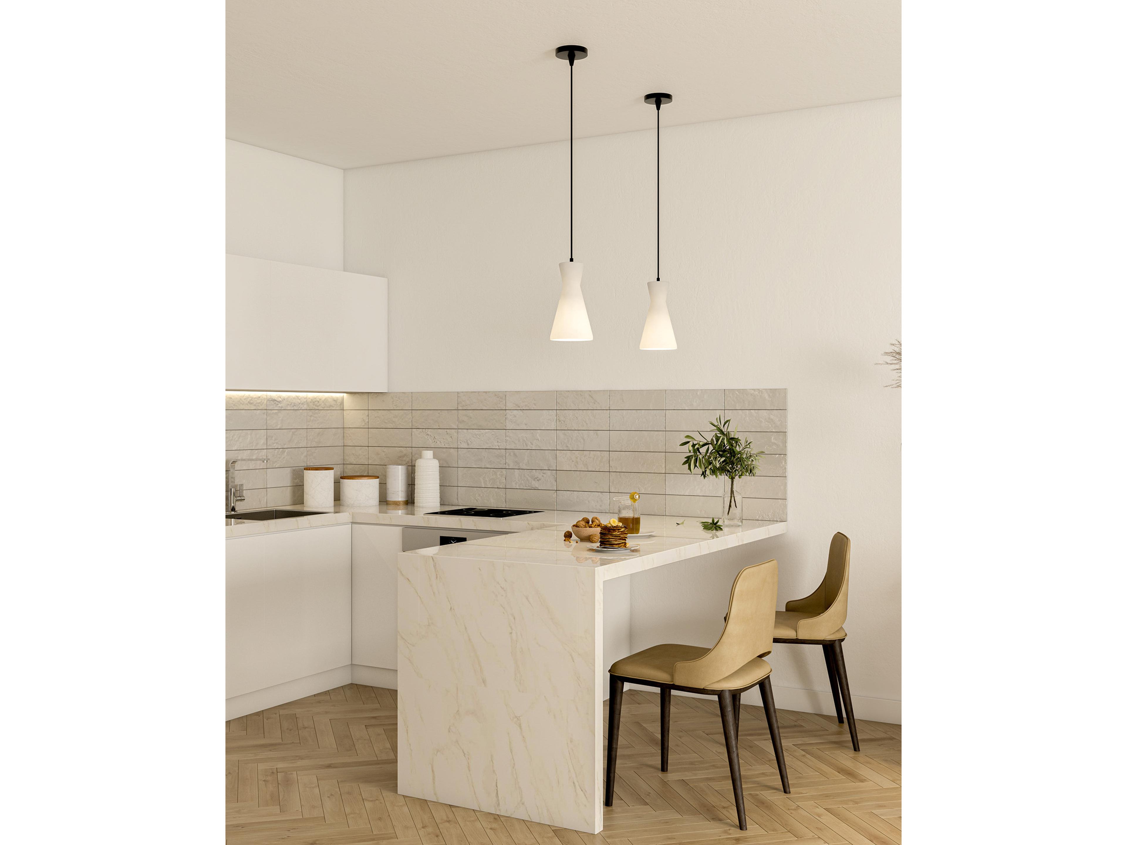 Alora Mood Betty 1-Light Matte Black Geometric Mini Pendant