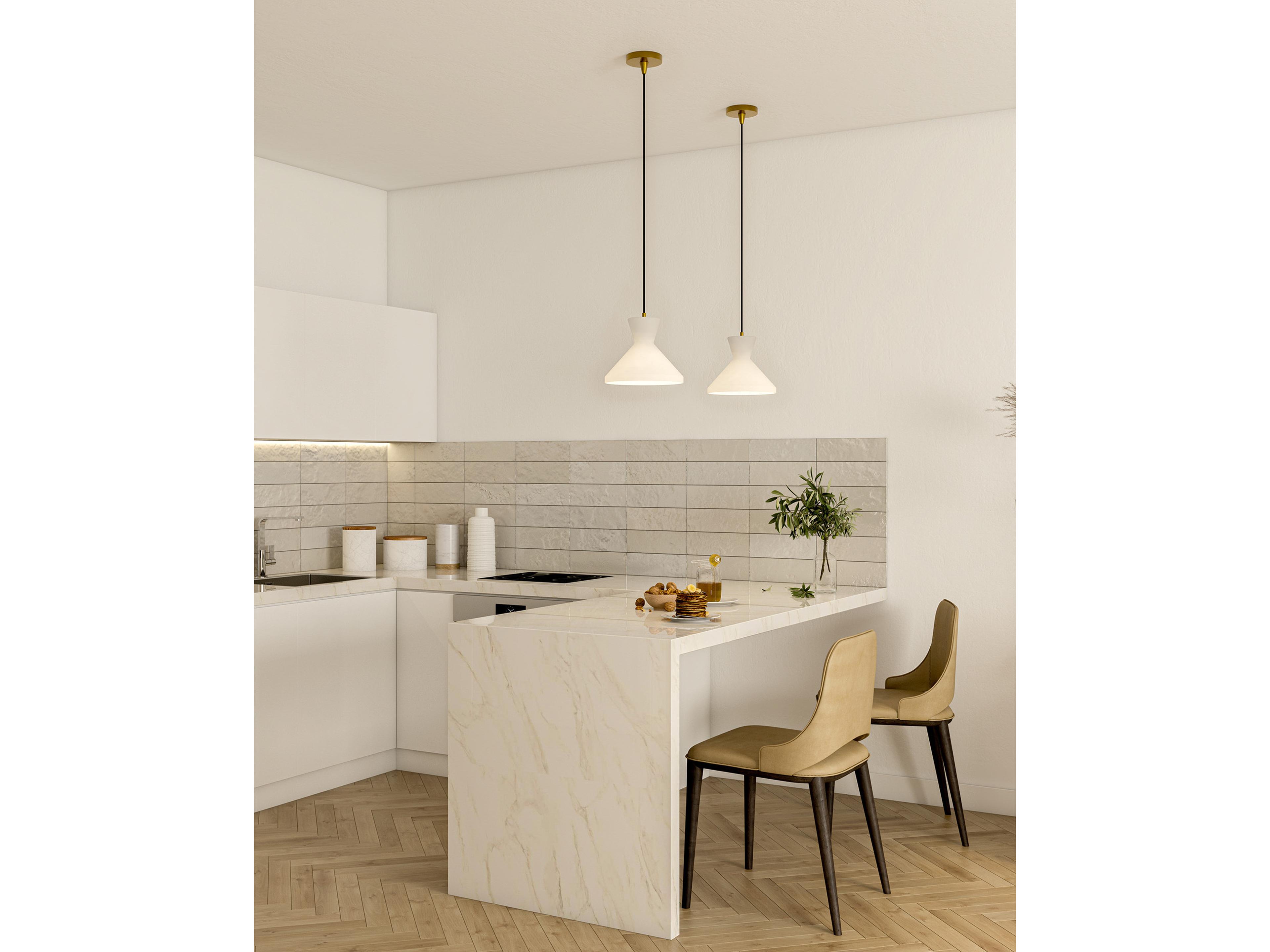 Alora Mood Betty 1-Light Aged Gold Geometric Mini Pendant