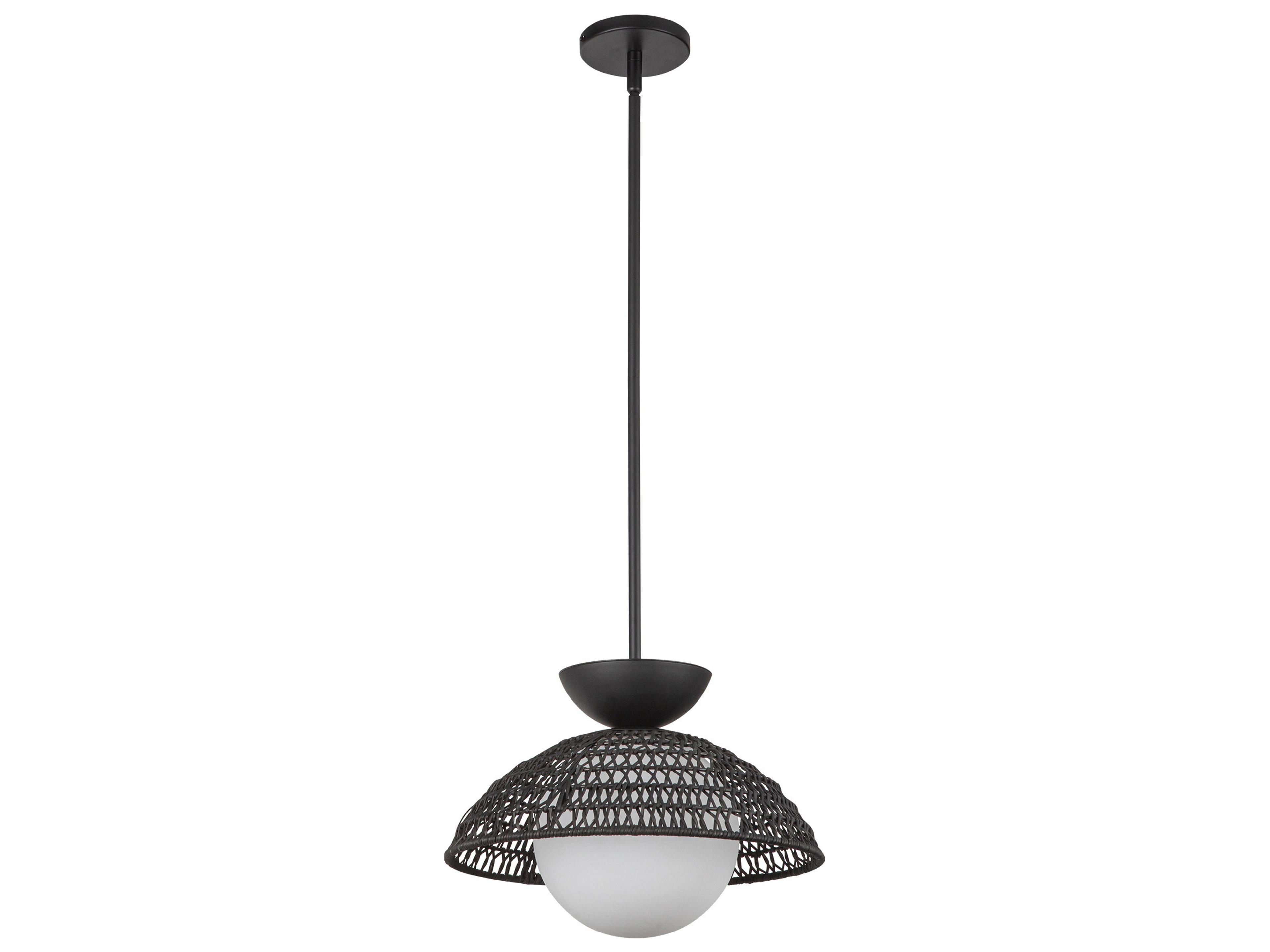 Alora Mood Perth 1-Light Matte Black Dome Pendant