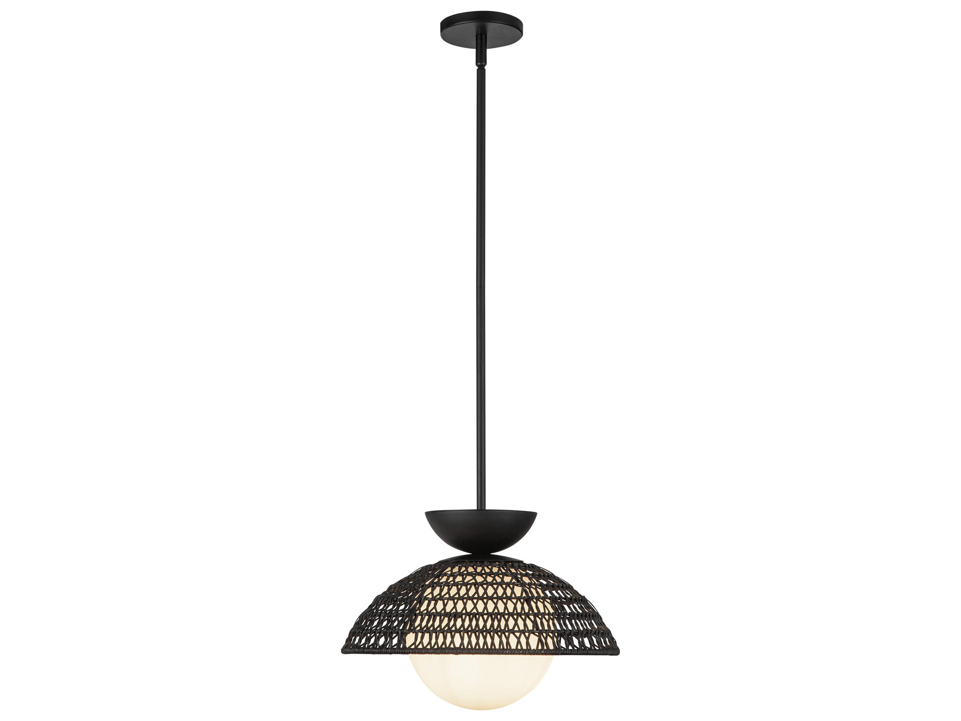 Alora Mood Perth 1-Light Matte Black Dome Pendant