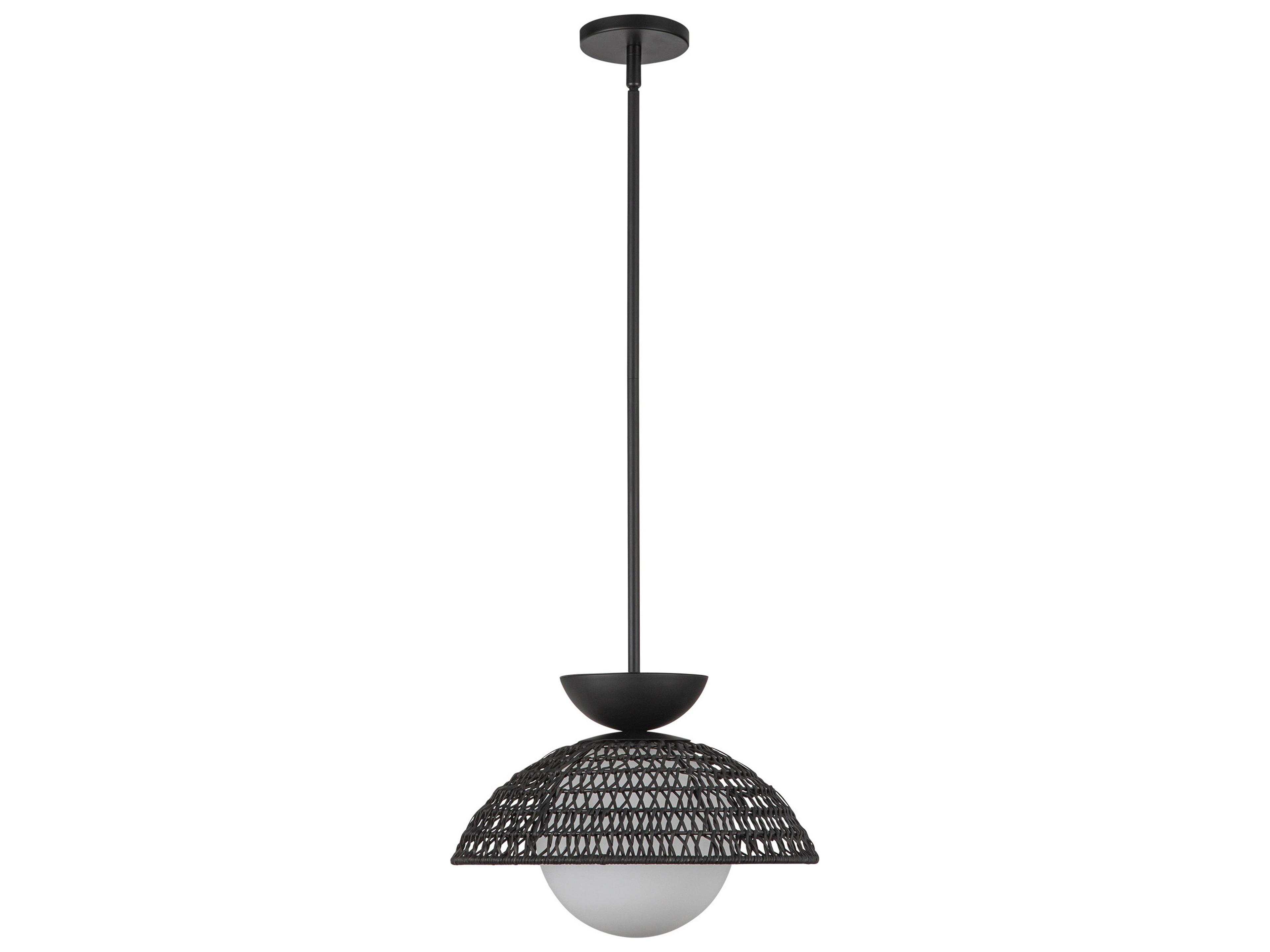 Alora Mood Perth 1-Light Matte Black Dome Pendant