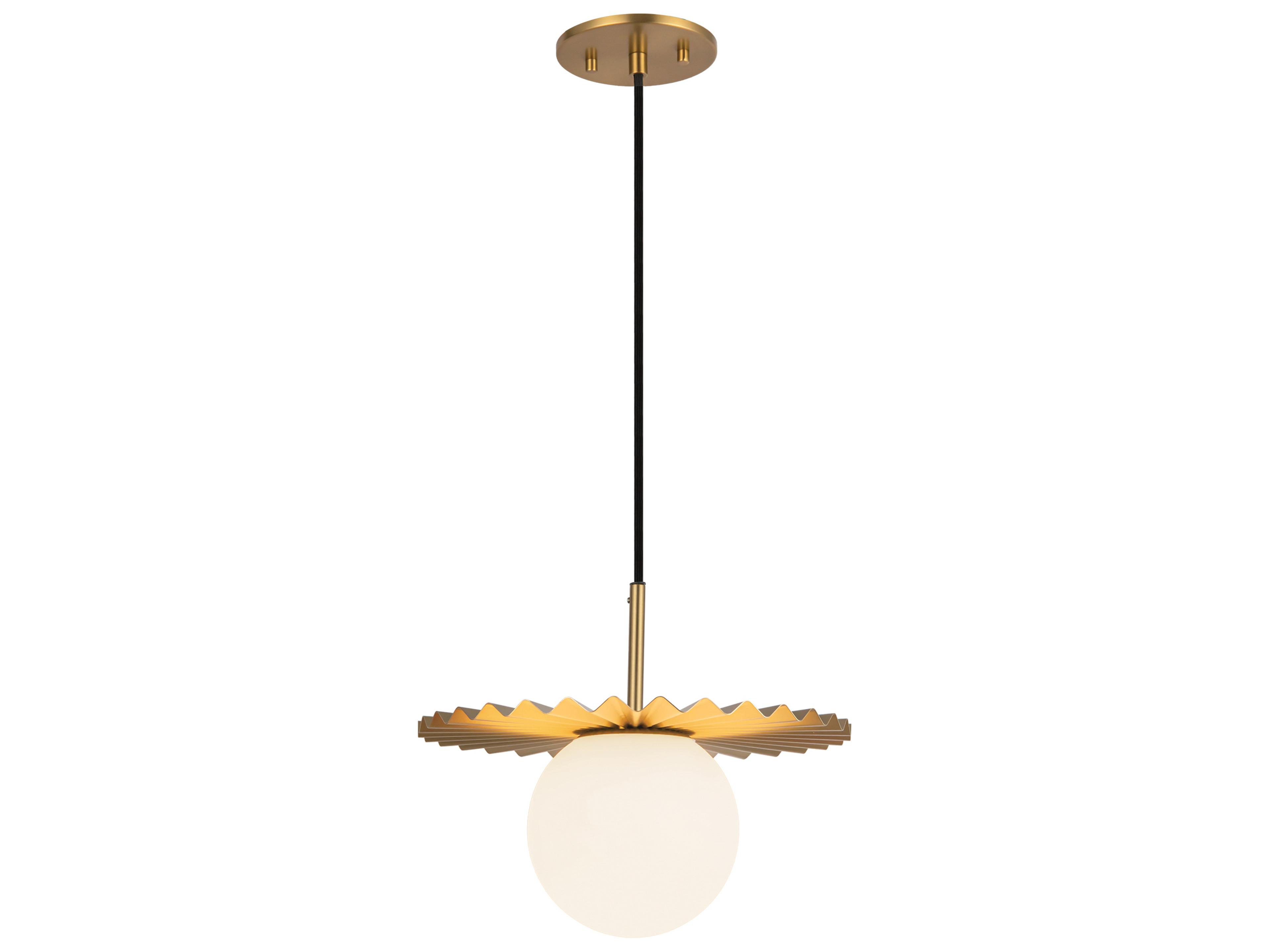 Plume Pendant Light in Brushed Gold Modern Mini