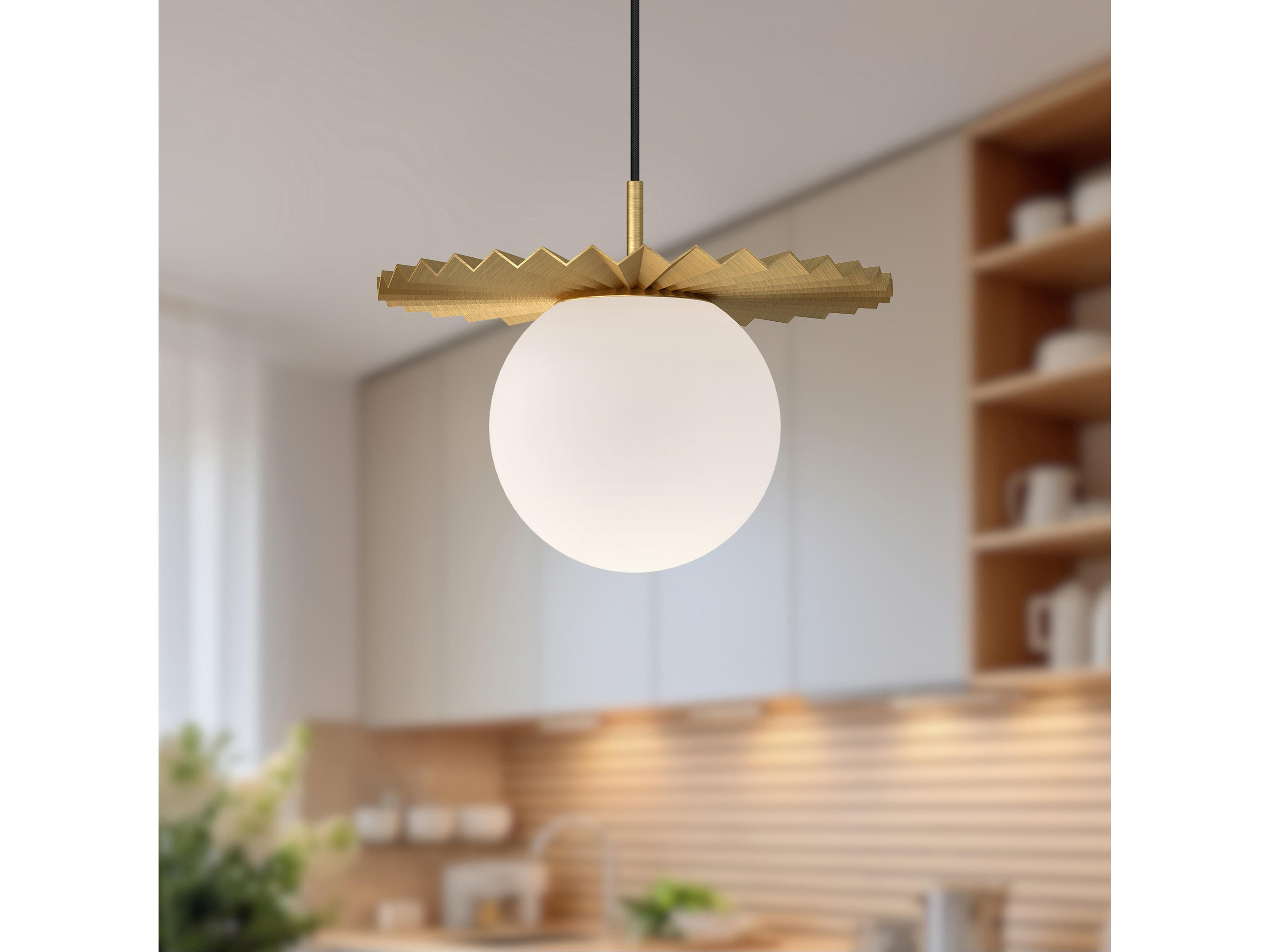 Alora Mood Plume 1-Light Brushed Gold Globe Pendant