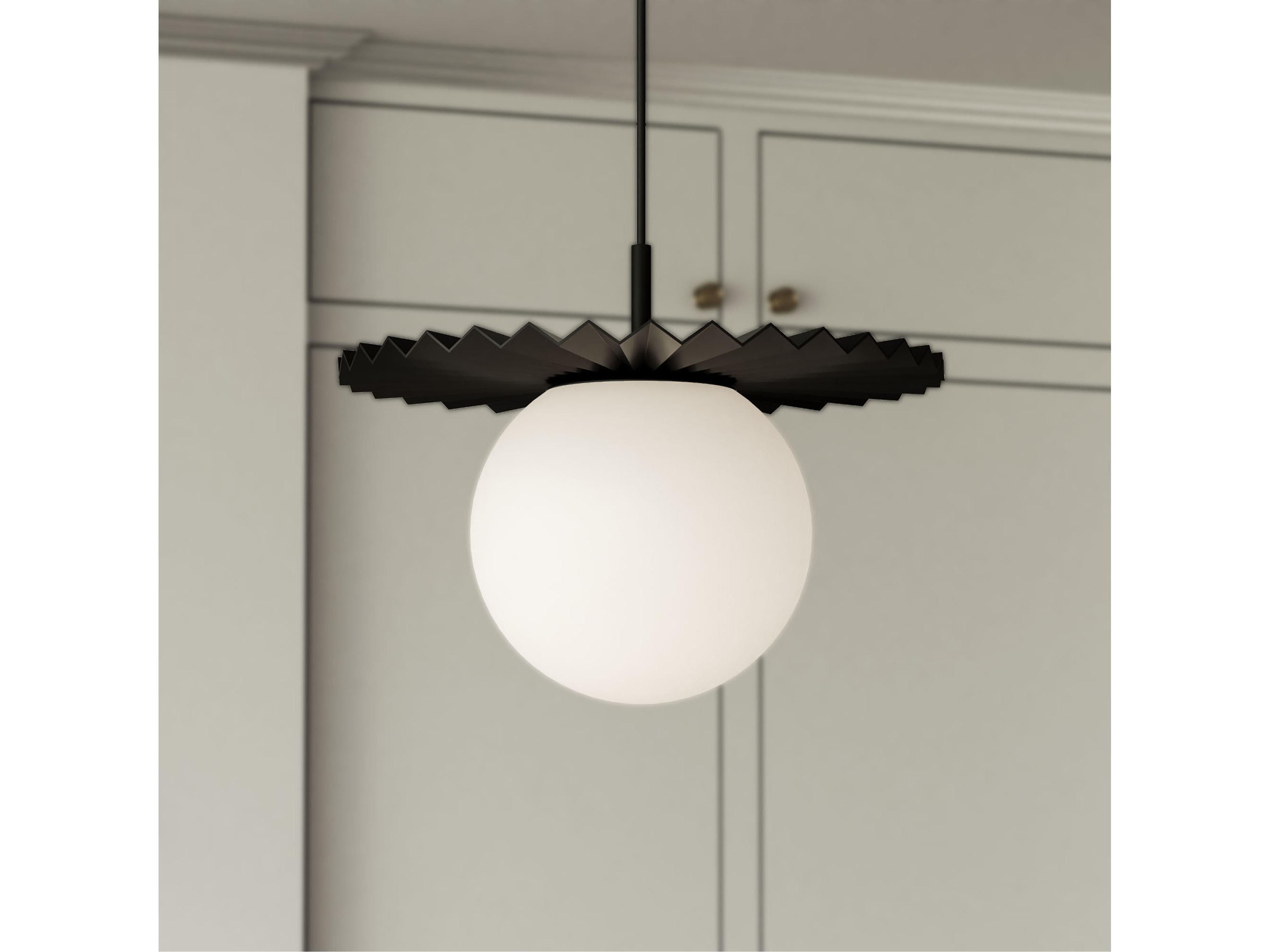 Alora Mood Plume 1-Light Matte Black Globe Pendant